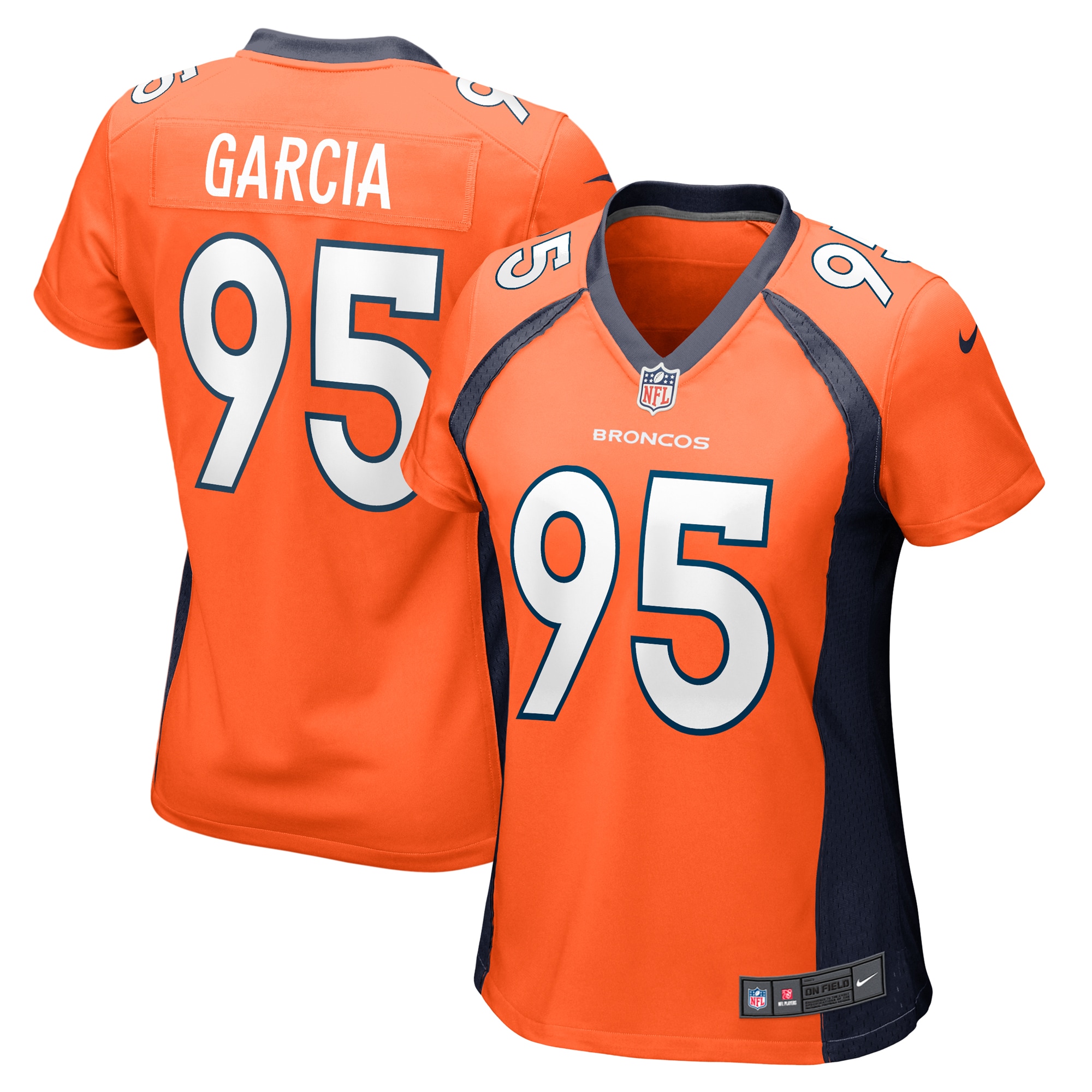 Women's Denver Broncos Elijah Garcia Orange Team Game Jersey JS8829 nicesnker