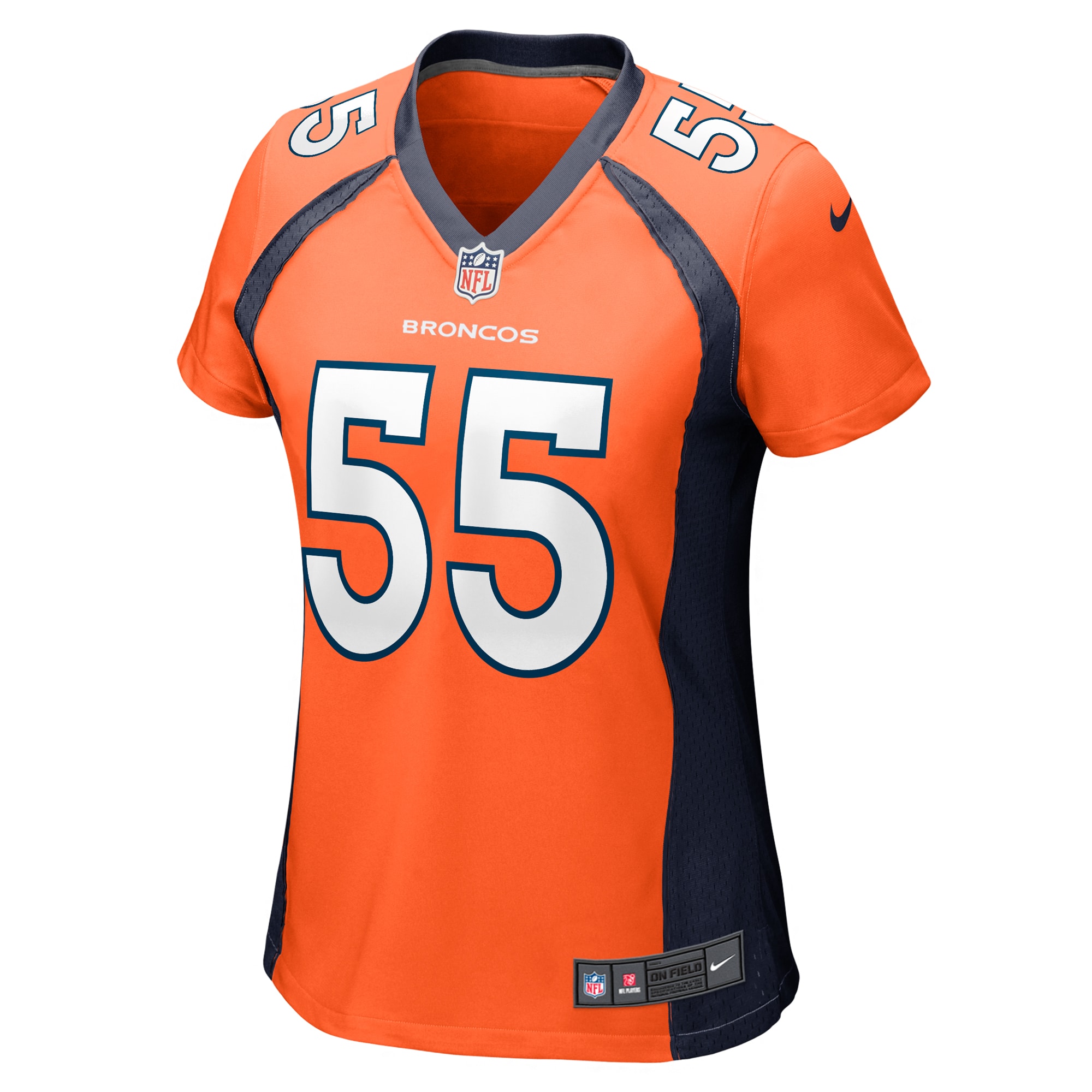 Alternative view of Women's Denver Broncos Frank Clark Orange Team Game Jersey JS4865 nicesnker