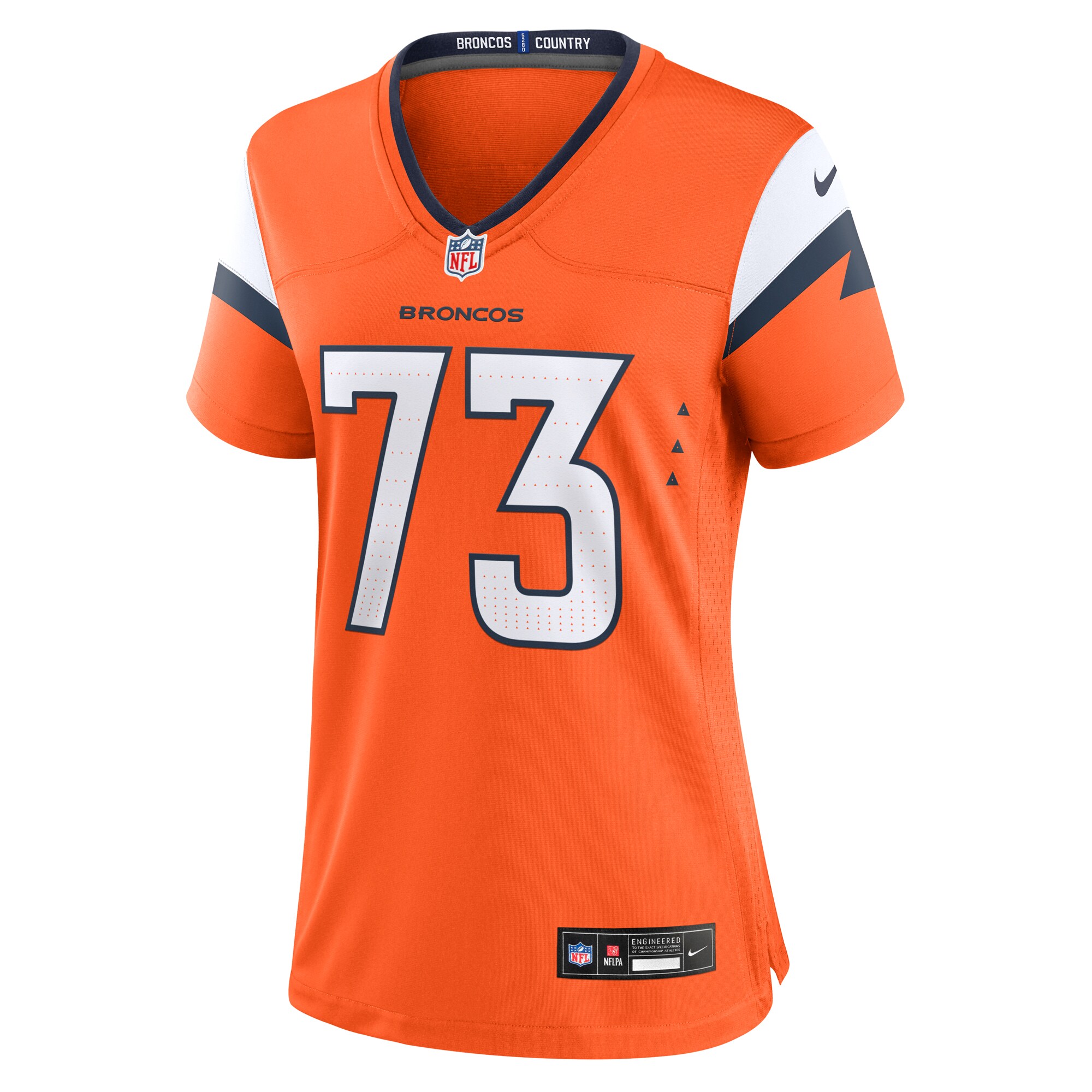 Alternative view of Women's Denver Broncos Frank Crum Orange Team Game Jersey JS4160 nicesnker