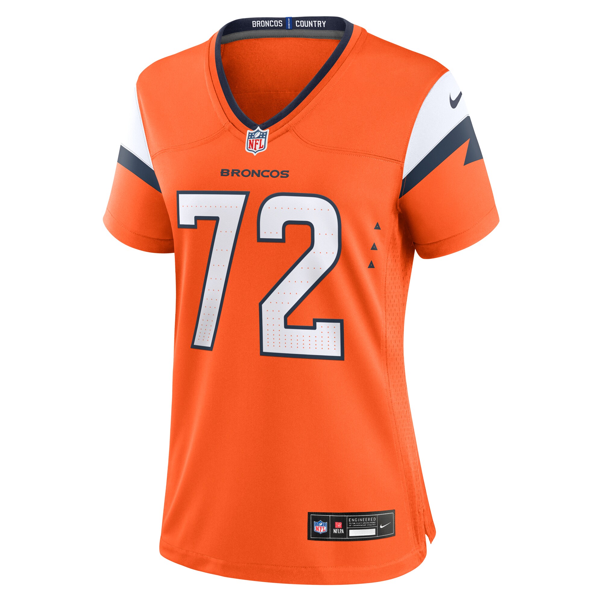 Alternative view of Women's Denver Broncos Garett Bolles Orange Team Game Jersey JS1754 nicesnker