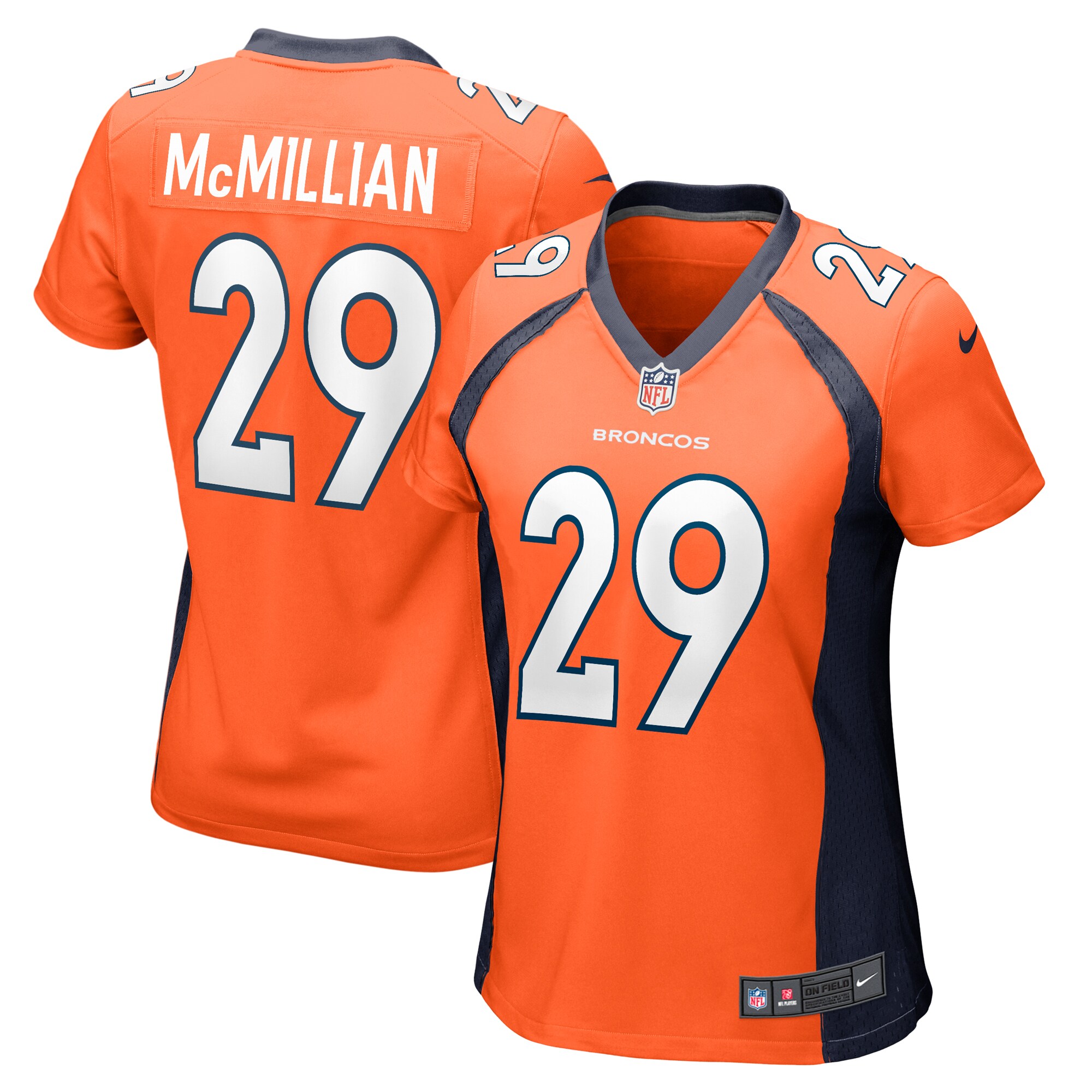 Women's Denver Broncos JaQuan McMillian Orange Team Game Jersey JS8918 nicesnker