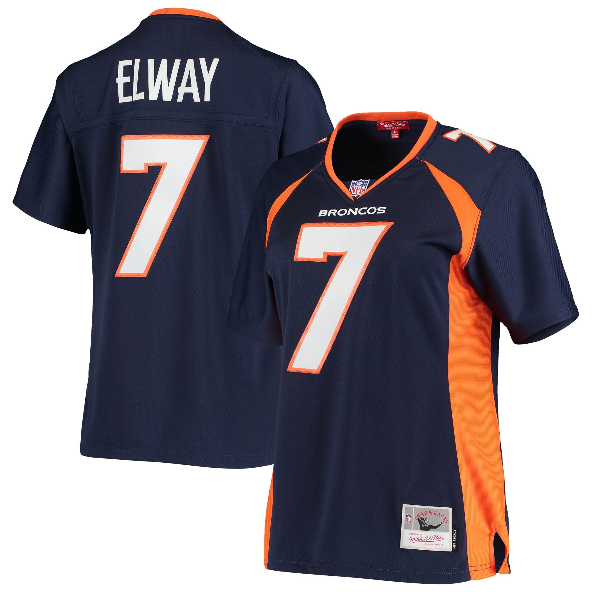 Women's Denver Broncos John Elway Mitchell & Ness Navy Legacy Team Jersey JS2449 nicesnker