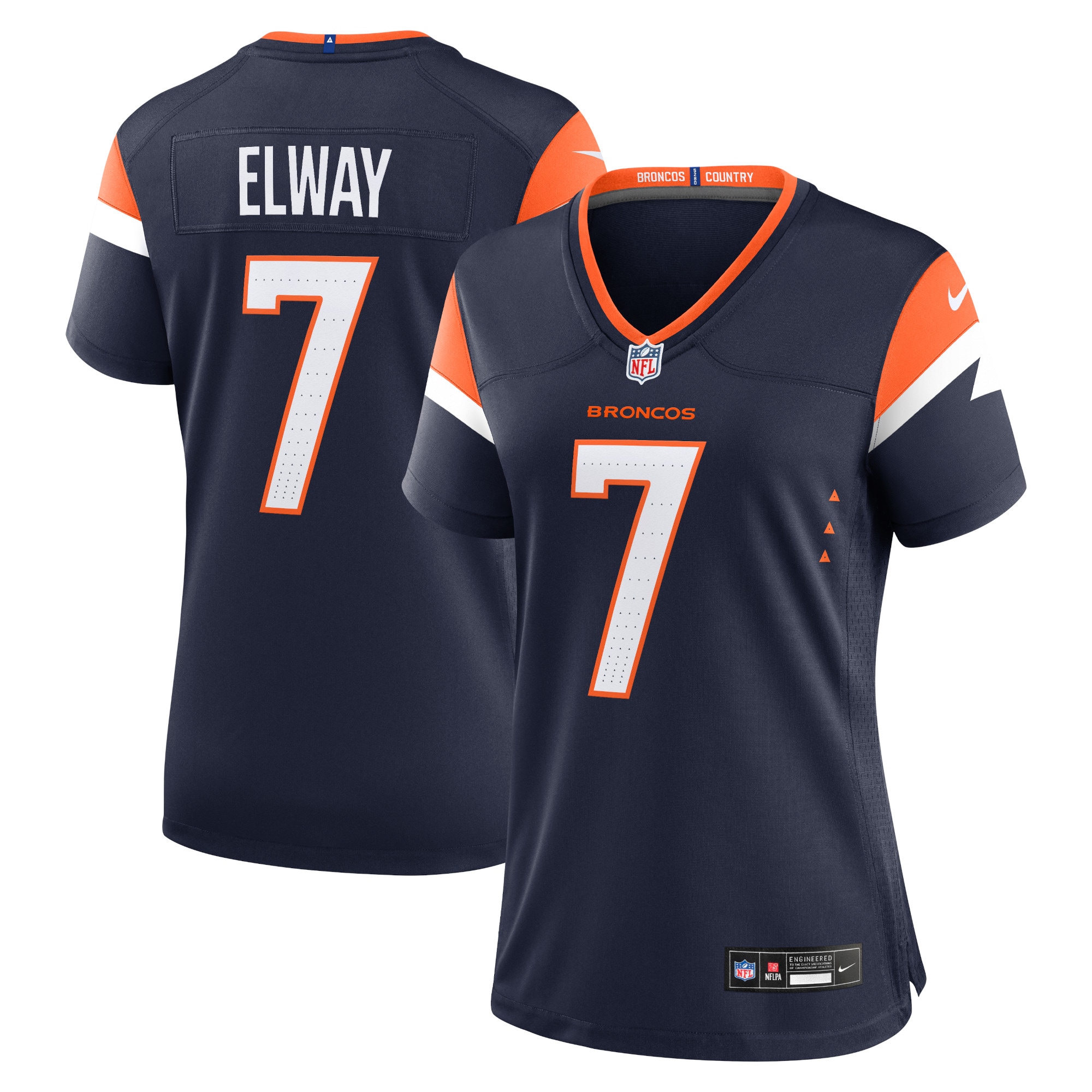 Women's Denver Broncos John Elway Navy Mile High Collection Retired Player Alternate Game Jersey JS3127 nicesnker