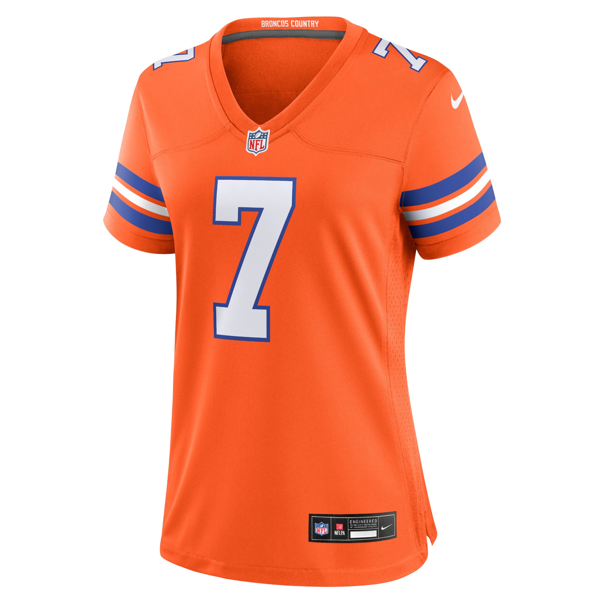 Alternative view of Women's Denver Broncos John Elway Orange Mile High Collection 1977 Throwback Player Game Jersey JS9462 nicesnker