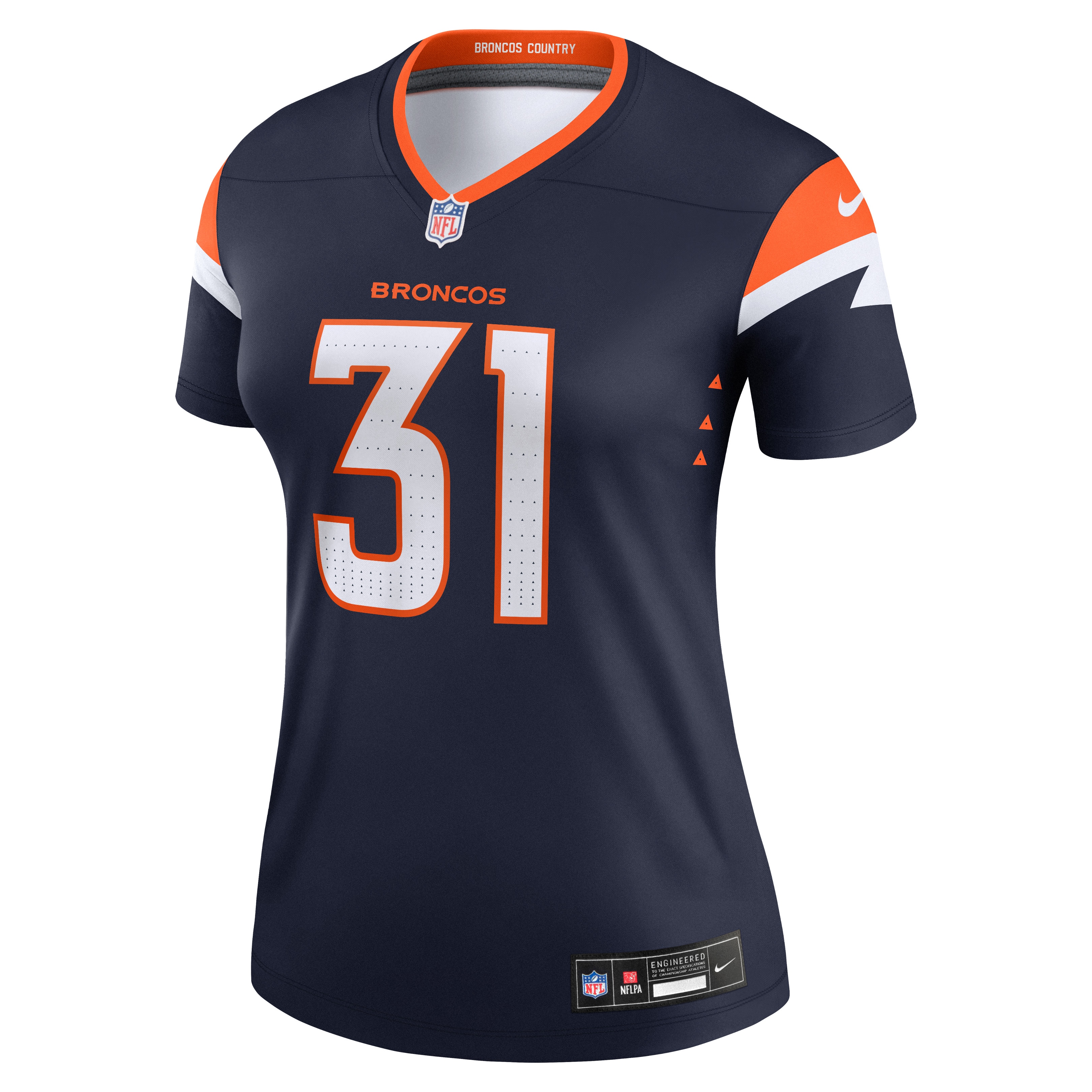 Alternative view of Women's Denver Broncos Justin Simmons Navy Alternate Legend Player Performance Top JS5846 nicesnker