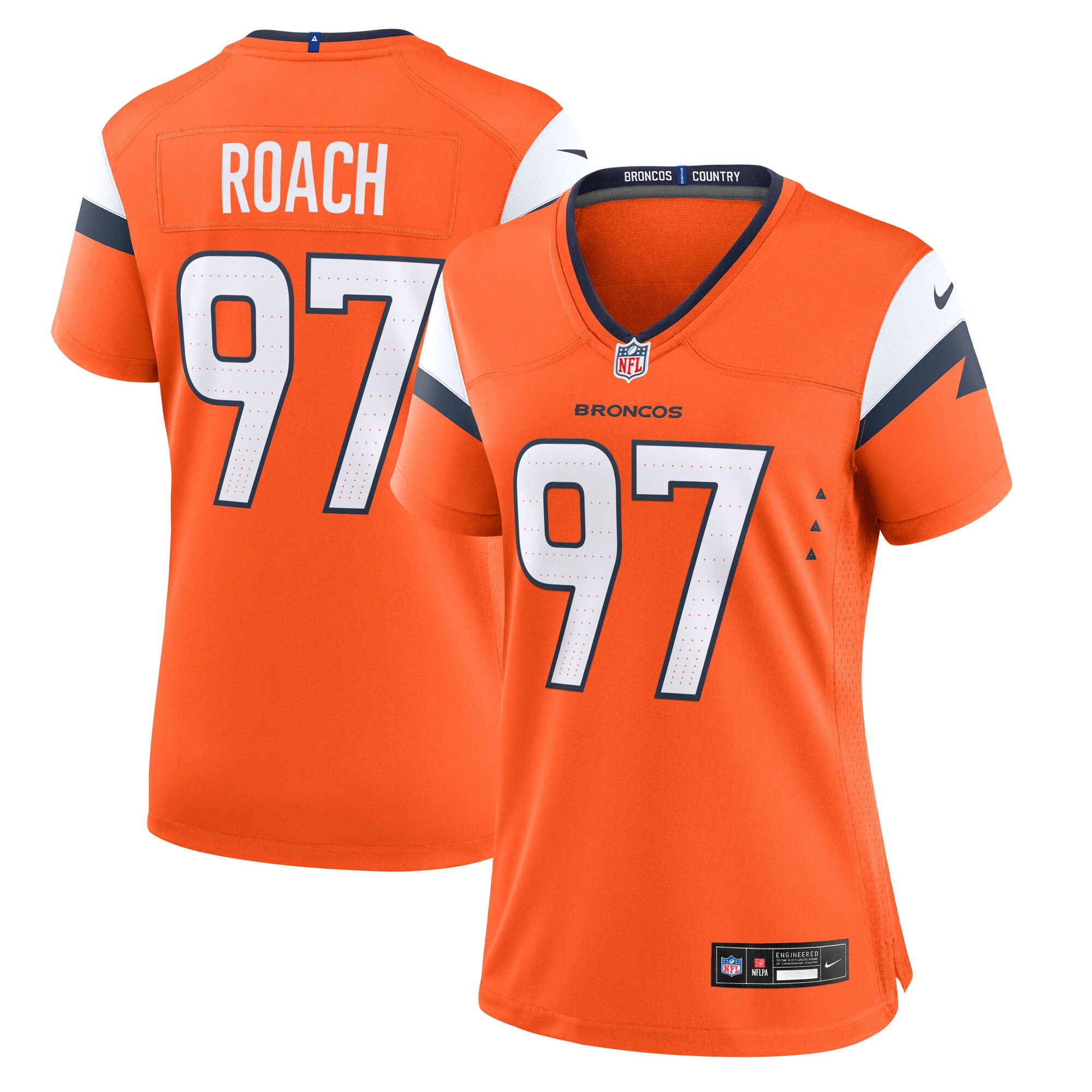 Women's Denver Broncos Malcolm Roach Orange Team Game Jersey JS6791 nicesnker