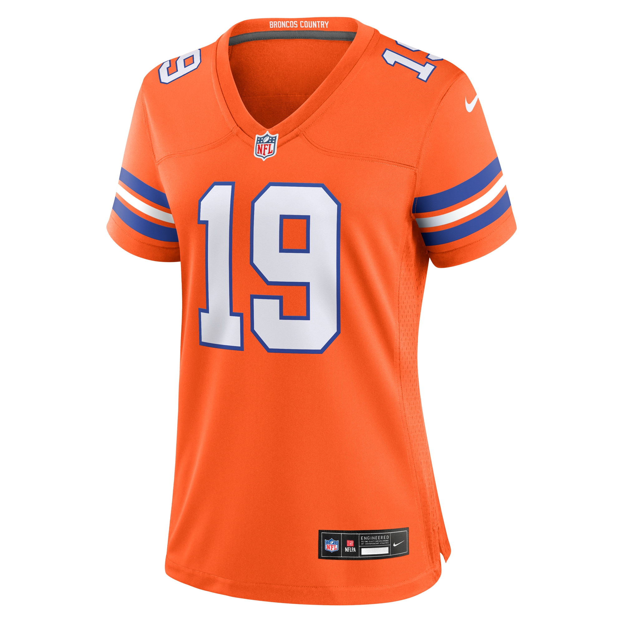 Alternative view of Women's Denver Broncos Marvin Mims Jr Orange Mile High Collection 1977 Throwback Player Game Jersey JS8490 nicesnker
