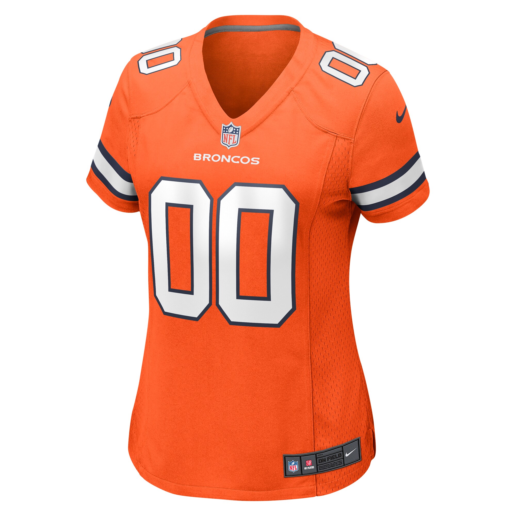 Alternative view of Women's Denver Broncos Orange Alternate Custom Game Jersey JS8870 nicesnker
