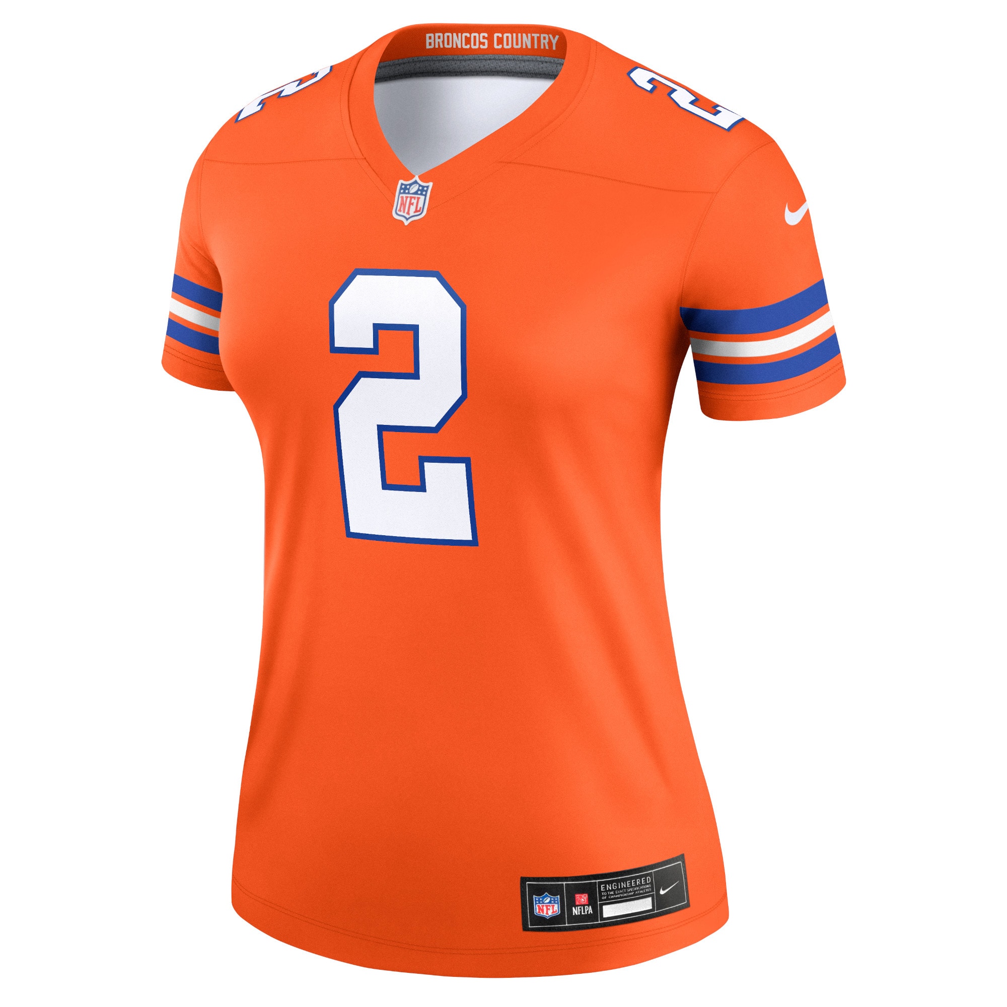 Alternative view of Women's Denver Broncos Patrick Surtain II Mile High Collection 1977 Throwback Orange Alternate Legend Player Performance Top JS5925 nicesnker