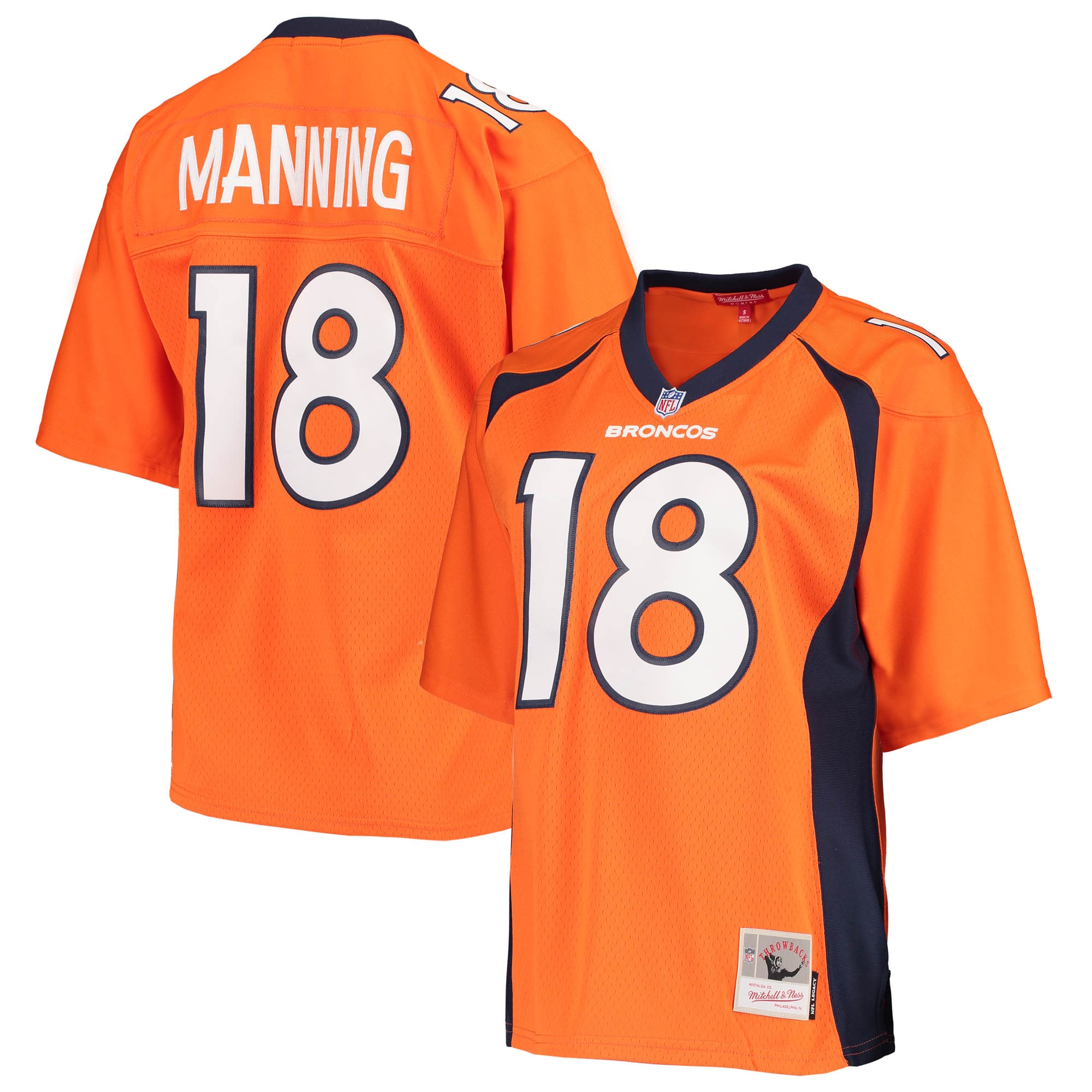 Women's Denver Broncos Peyton Manning Mitchell & Ness Orange Legacy Player Jersey JS2541 nicesnker