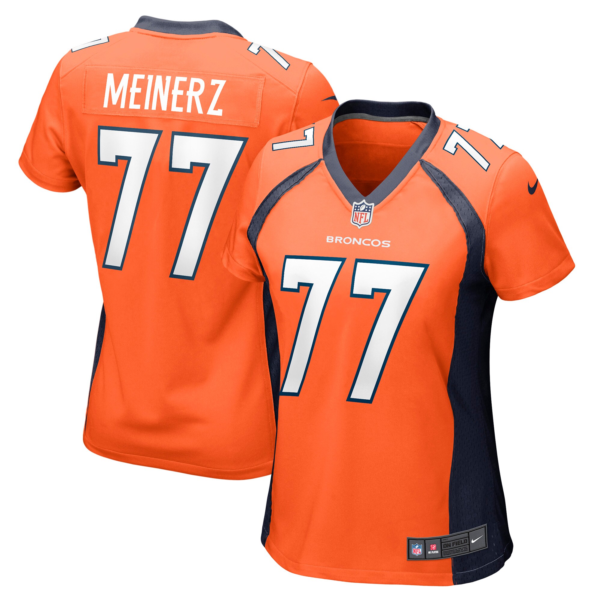 Women's Denver Broncos Quinn Meinerz Orange Game Jersey JS2449 nicesnker
