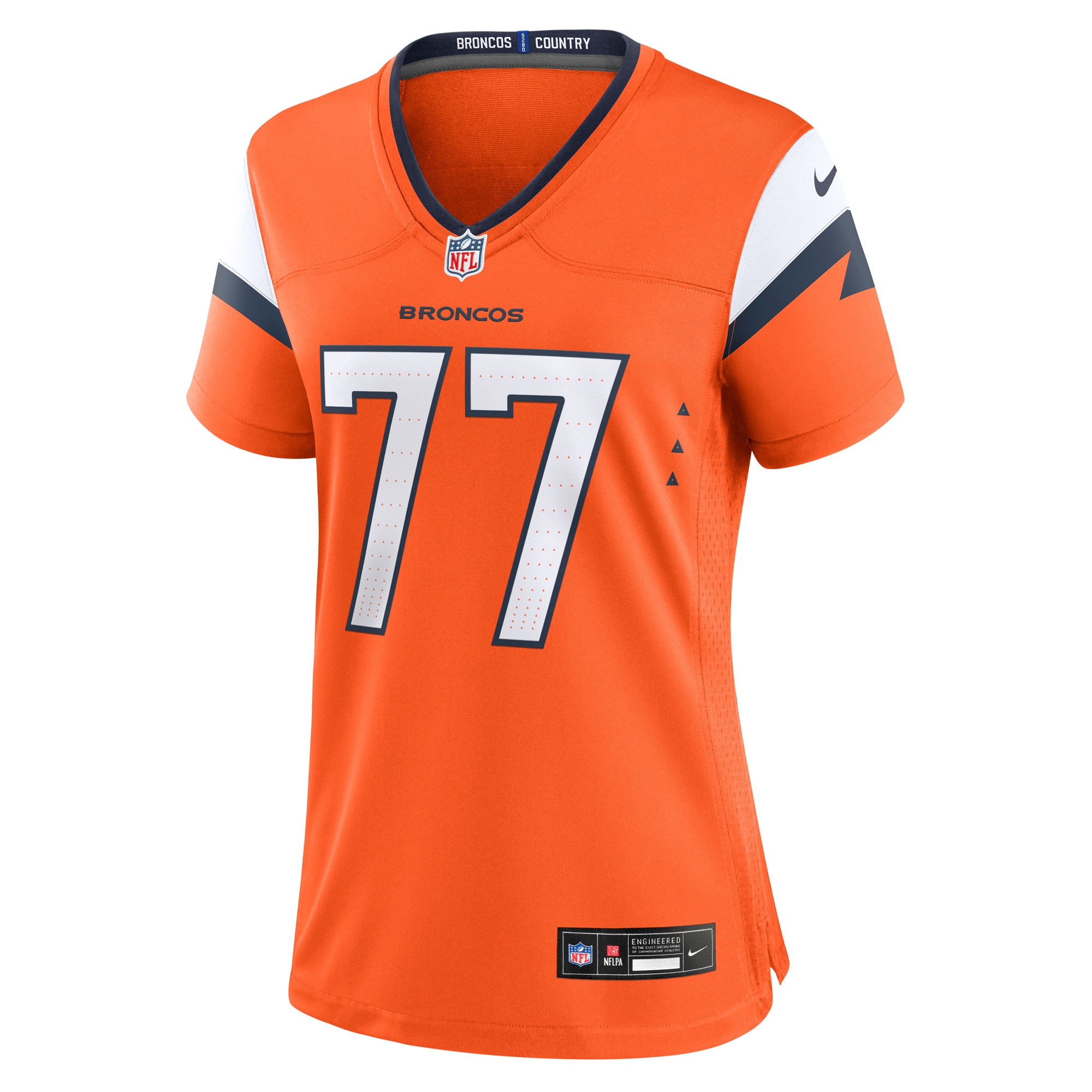 Alternative view of Women's Denver Broncos Quinn Meinerz Orange Team Game Jersey JS3708 nicesnker
