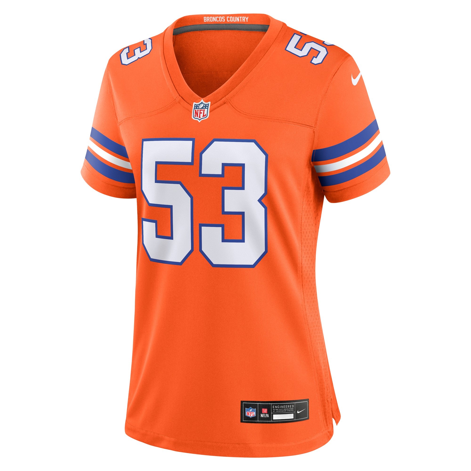 Alternative view of Women's Denver Broncos Randy Gradishar Orange Mile High Collection 1977 Throwback Retired Player Game Jersey JS3924 nicesnker