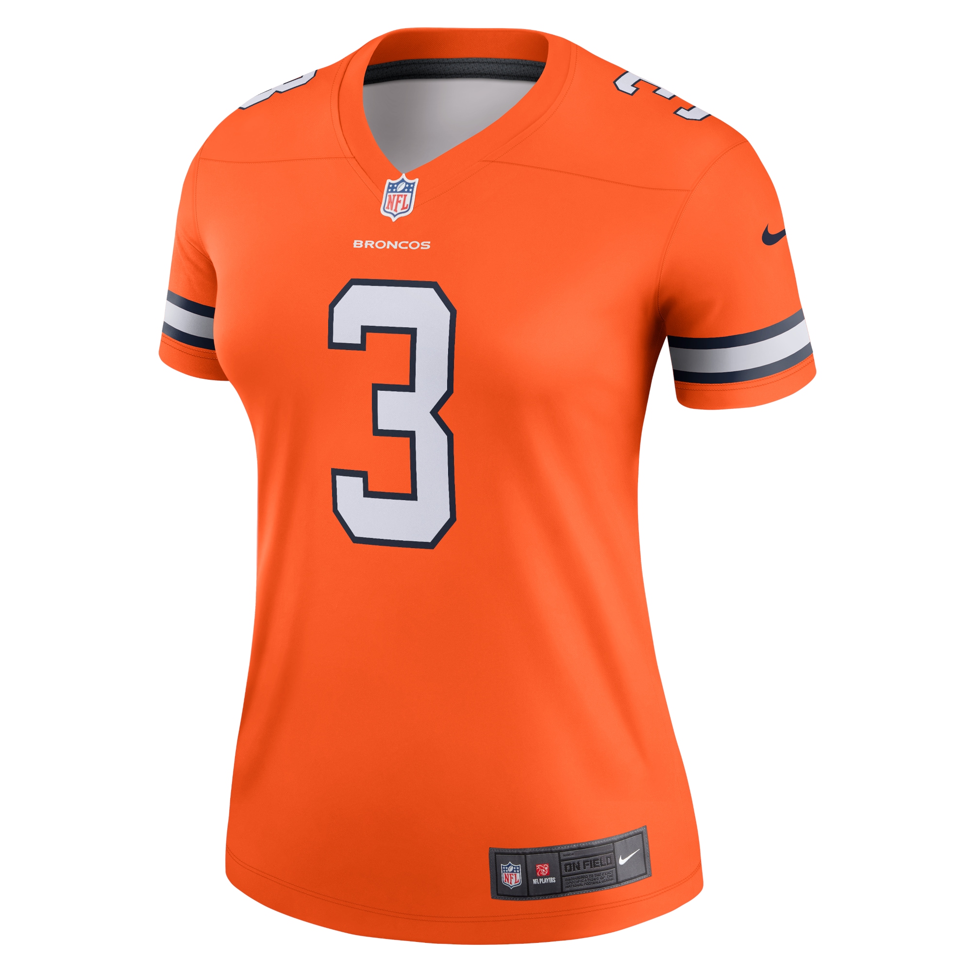 Alternative view of Women's Denver Broncos Russell Wilson Orange Alternate Legend Player Performance Top JS6453 nicesnker