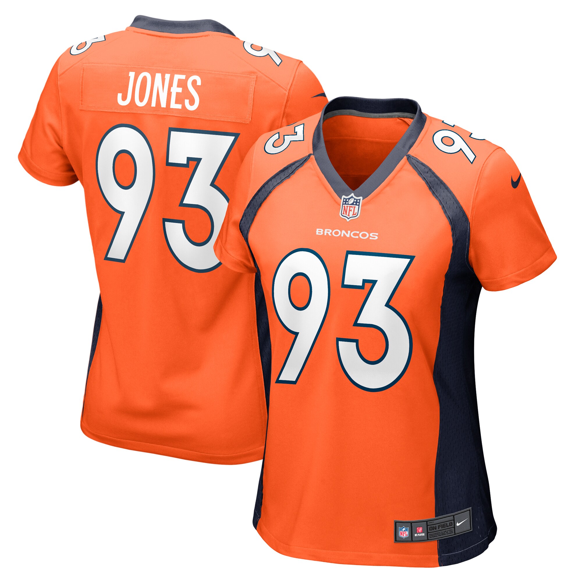 Women's Denver Broncos Troy Jones Orange Game Jersey JS8744 nicesnker