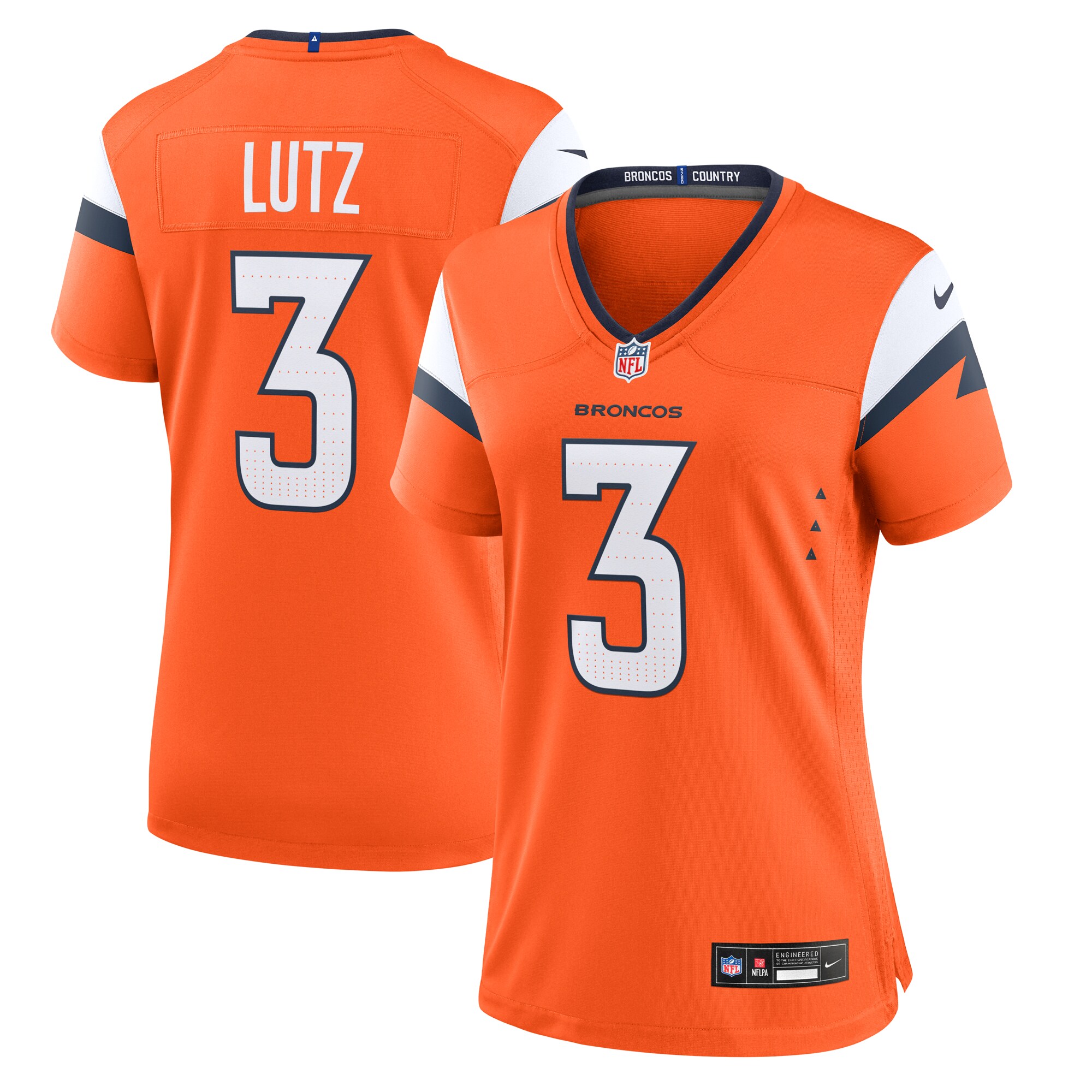 Women's Denver Broncos Wil Lutz Orange Team Game Jersey JS6194 nicesnker
