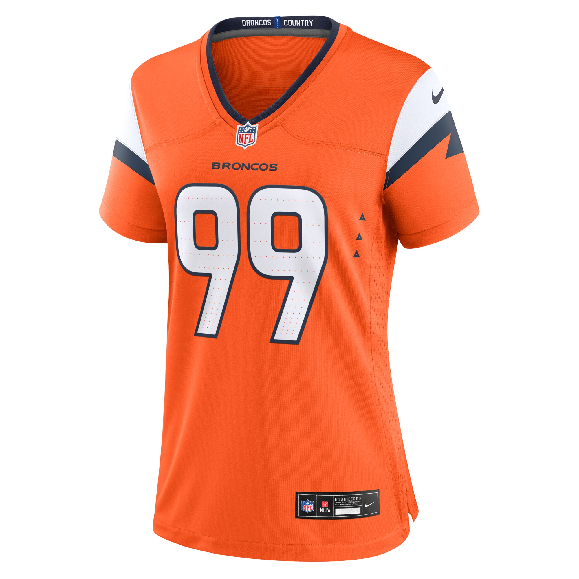 Alternative view of Women's Denver Broncos Zach Allen Orange Team Game Jersey JS3842 nicesnker