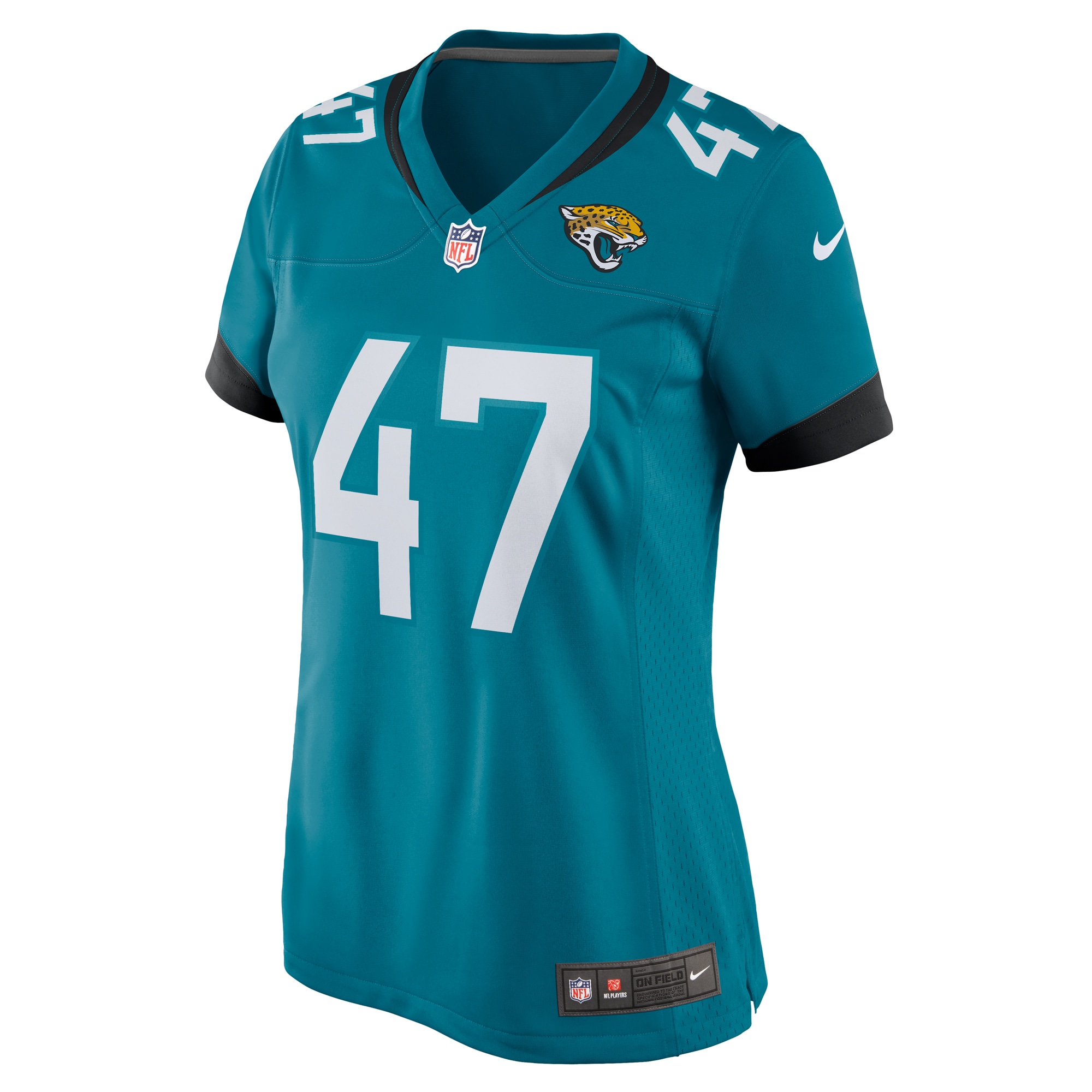 Alternative view of Women's De'Shaan Dixon Jacksonville Jaguars Teal Game Player Jersey JS4998 nicesnker