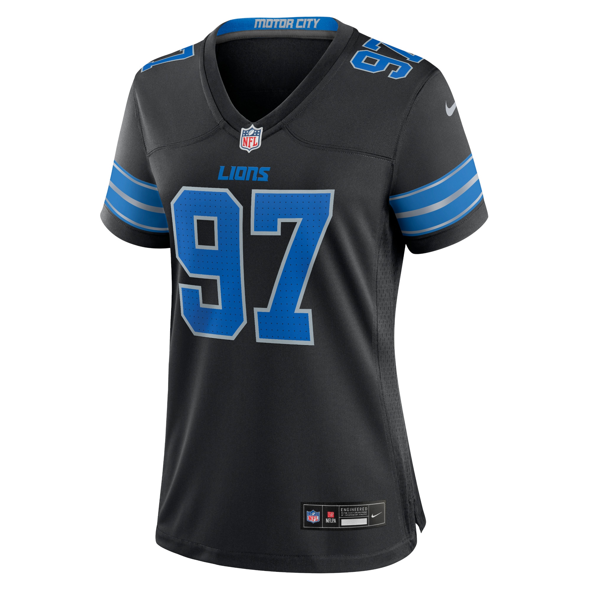 Alternative view of Women's Detroit Lions Aidan Hutchinson Black 2nd Alternate Game Jersey JS5964 nicesnker