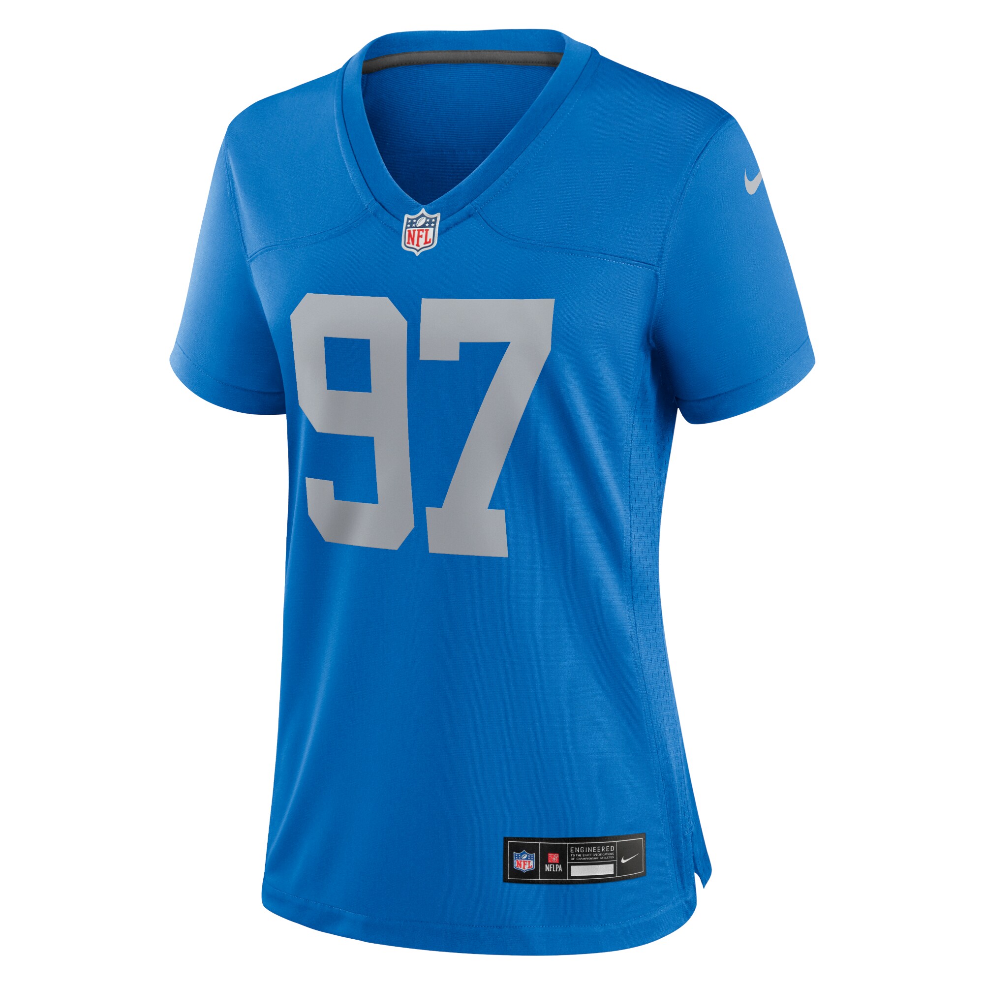 Alternative view of Women's Detroit Lions Aidan Hutchinson Blue Alternate Game Jersey JS6185 nicesnker