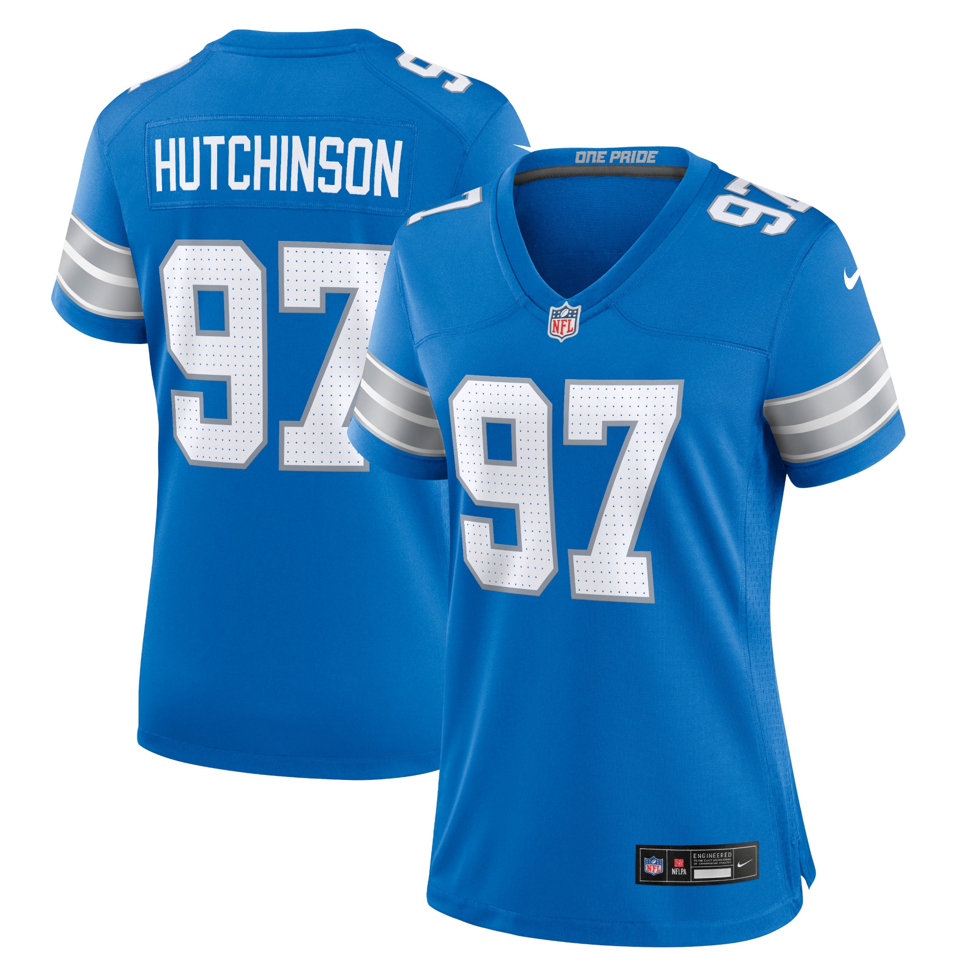 Women's Detroit Lions Aidan Hutchinson Blue Game Jersey JS2976 nicesnker