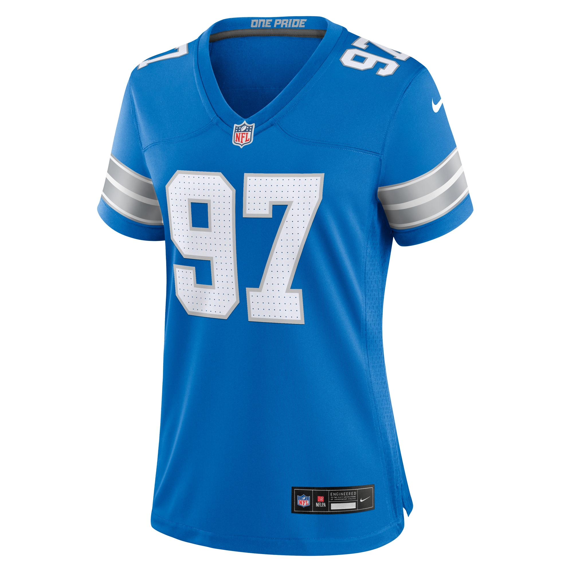 Alternative view of Women's Detroit Lions Aidan Hutchinson Blue Game Jersey JS2976 nicesnker