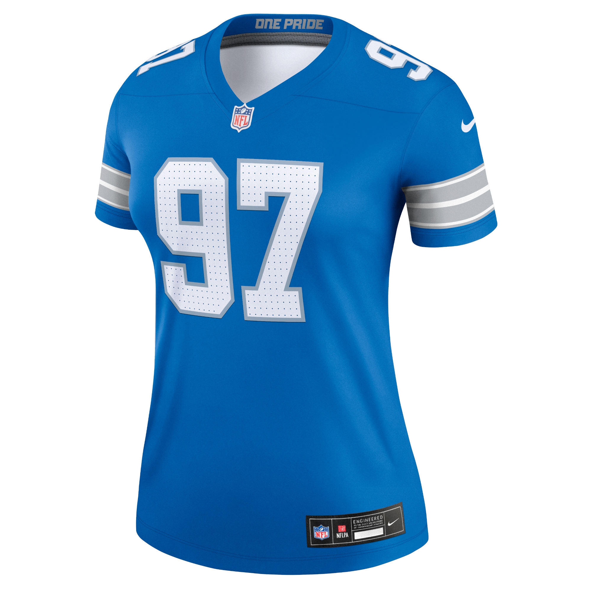 Alternative view of Women's Detroit Lions Aidan Hutchinson Blue Legend Player Performance Top JS5316 nicesnker