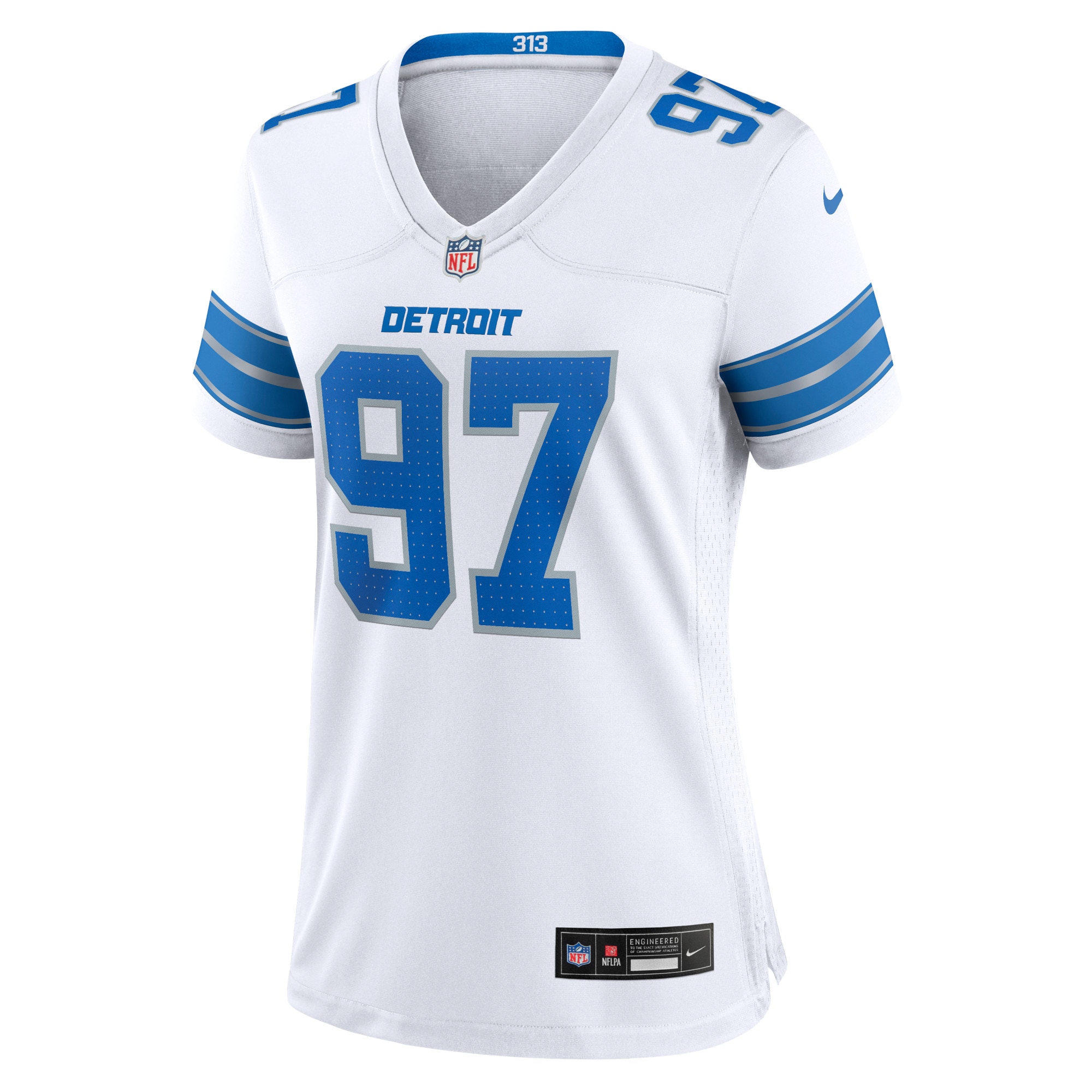 Alternative view of Women's Detroit Lions Aidan Hutchinson White Game Jersey JS1270 nicesnker