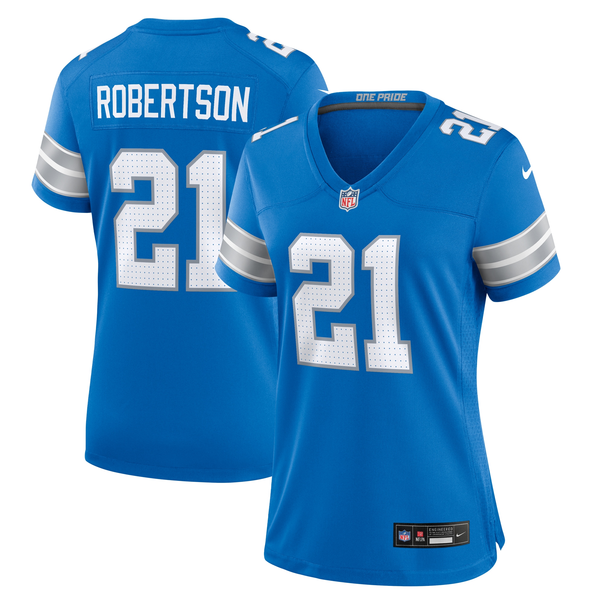 Women's Detroit Lions Amik Robertson Blue Team Game Jersey JS6048 nicesnker