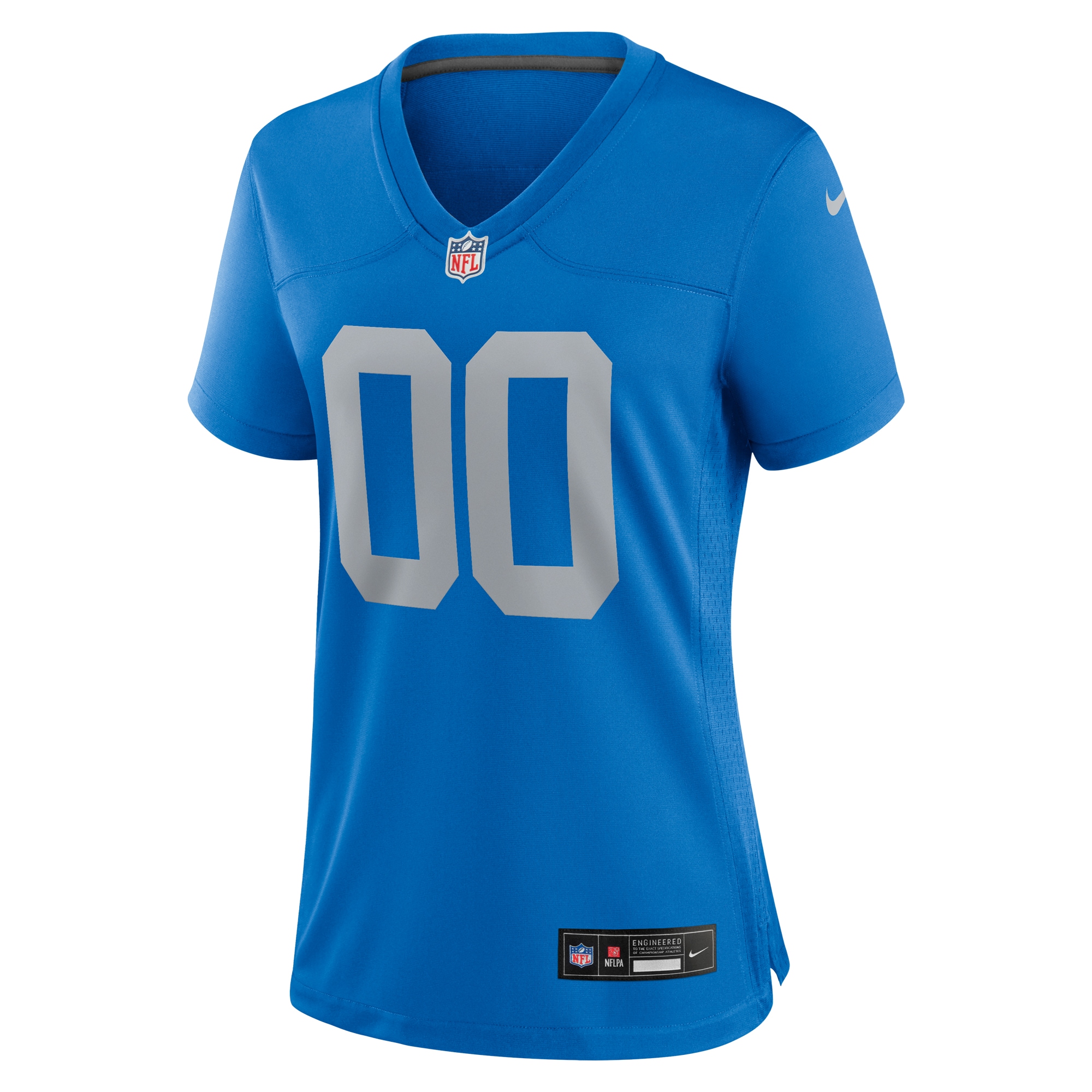 Alternative view of Women's Detroit Lions Blue Alternate Custom Game Jersey JS3157 nicesnker
