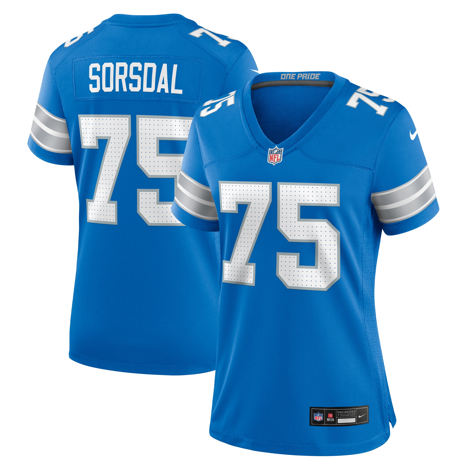 Women's Detroit Lions Colby Sorsdal Blue Team Game Jersey JS7045 nicesnker