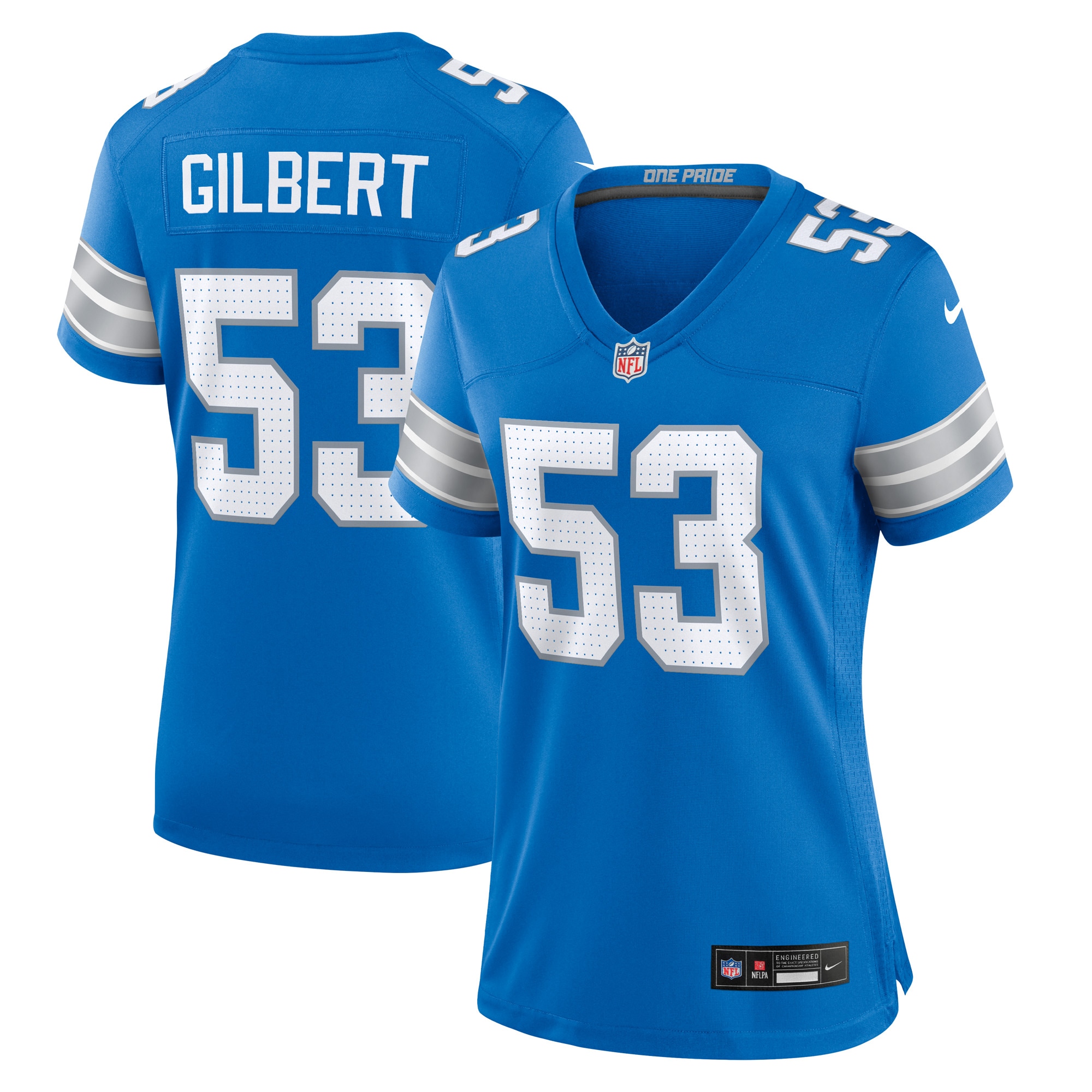 Women's Detroit Lions DaRon Gilbert Blue Game Jersey JS1154 nicesnker