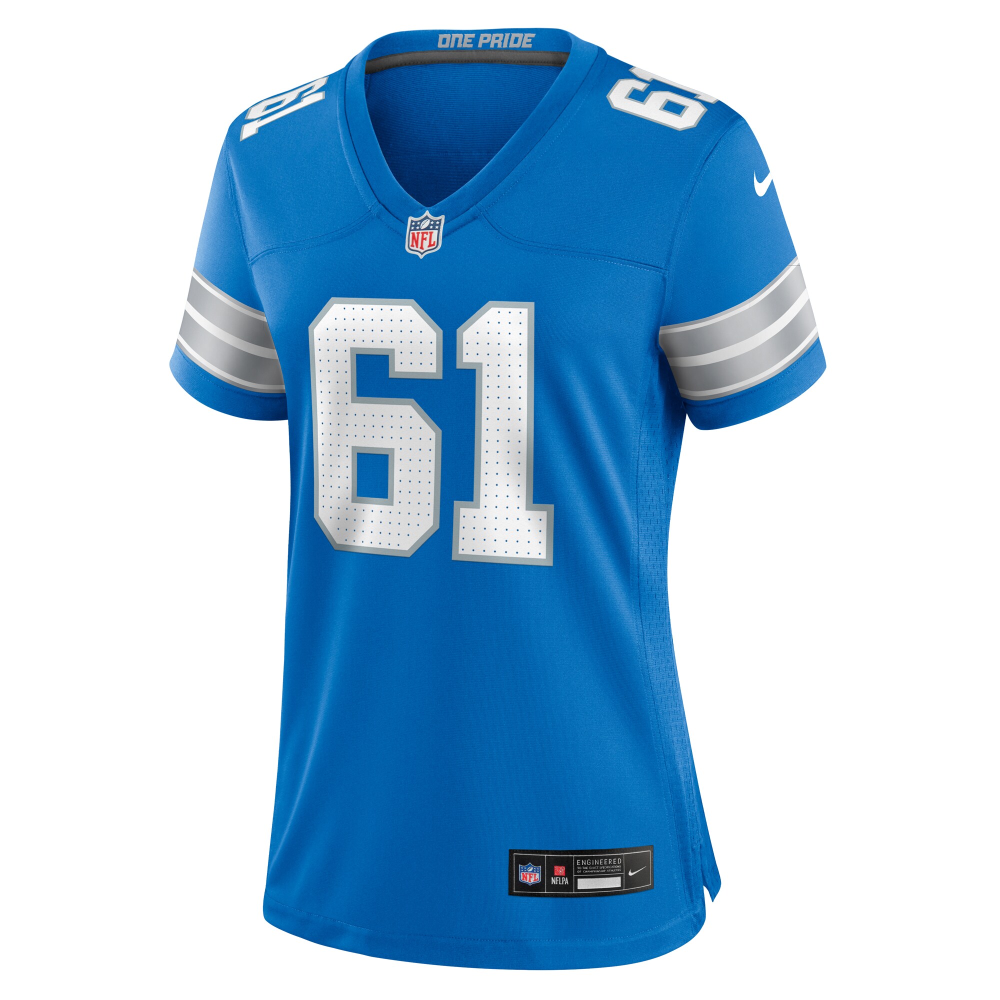 Alternative view of Women's Detroit Lions David Bada Blue Team Game Jersey JS8552 nicesnker