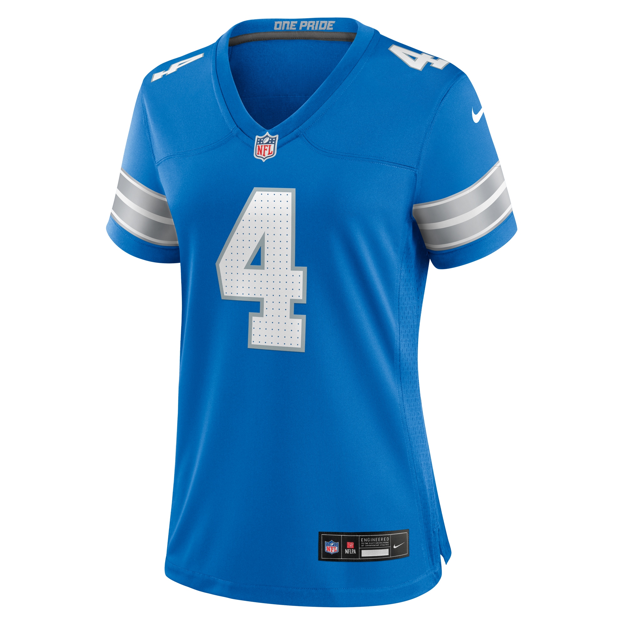 Alternative view of Women's Detroit Lions Emmanuel Moseley Blue Team Game Jersey JS4834 nicesnker
