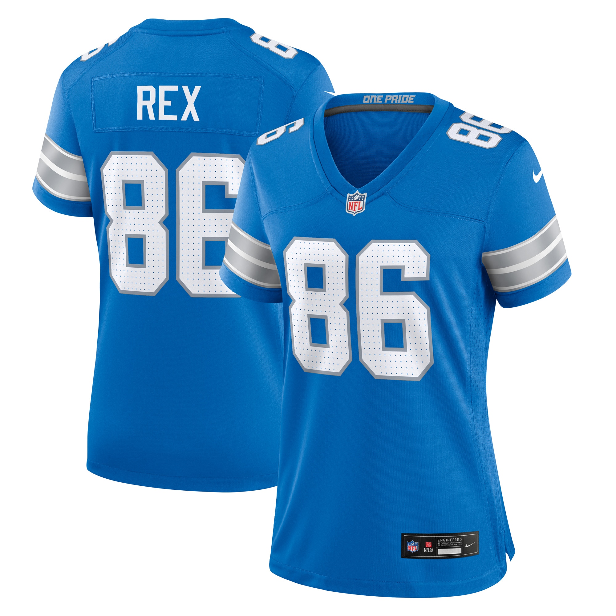 Women's Detroit Lions Isaac Rex Blue Game Jersey JS4446 nicesnker