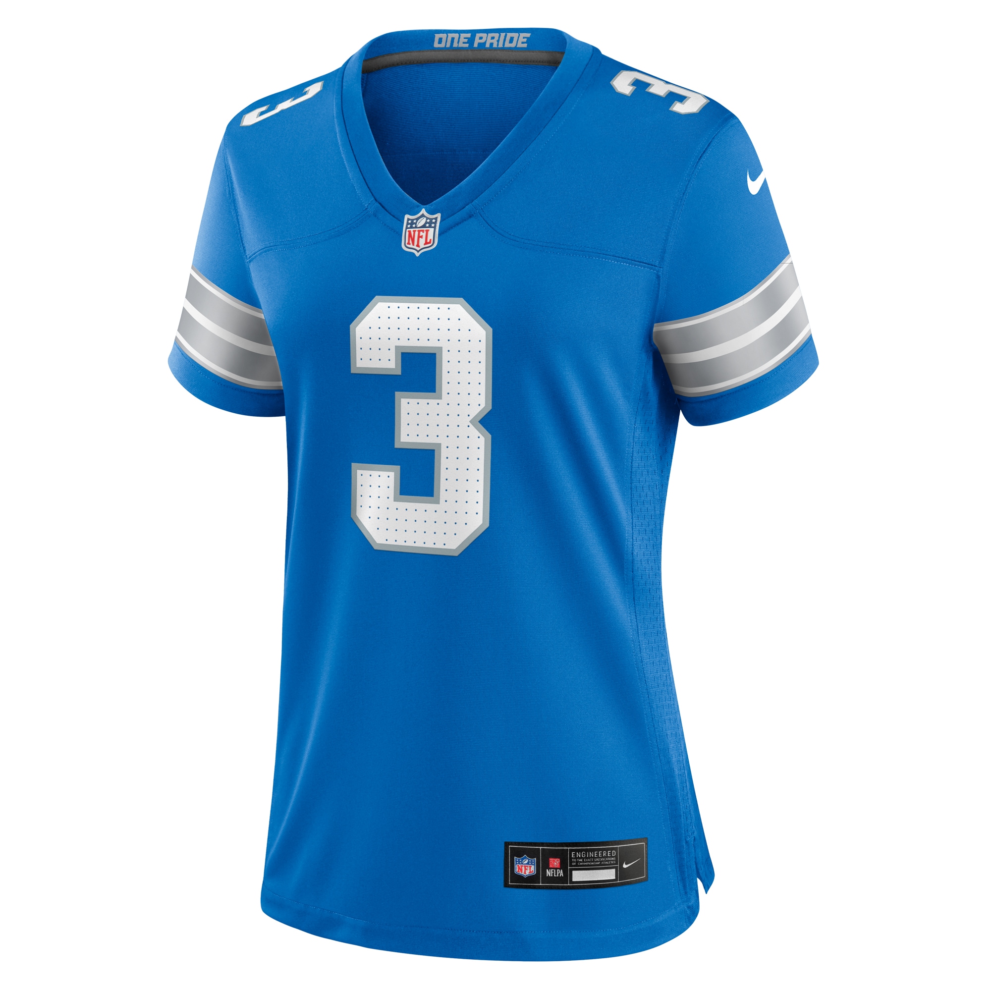 Alternative view of Women's Detroit Lions Jack Fox Blue Team Game Jersey JS3137 nicesnker