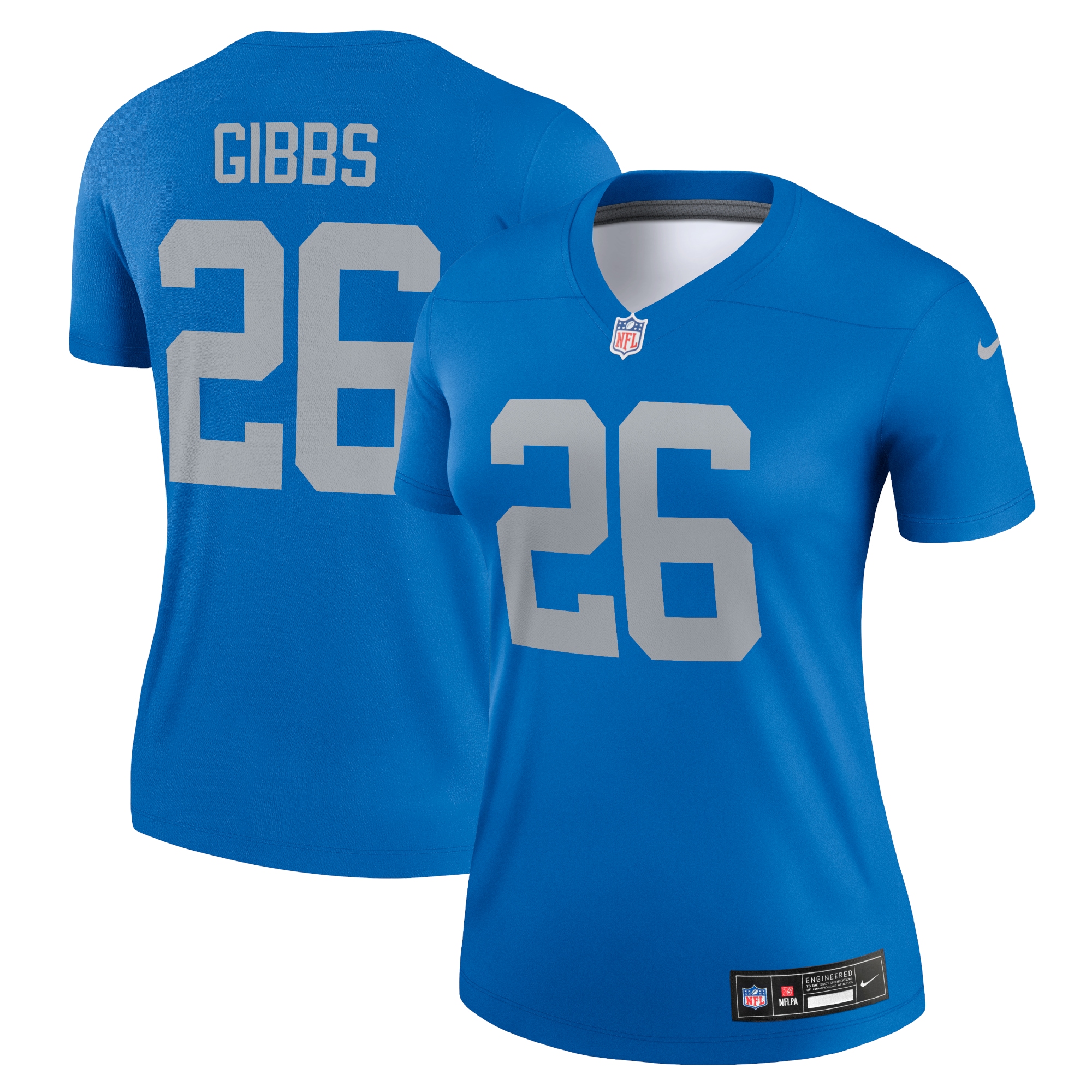 Women's Detroit Lions Jahmyr Gibbs Blue Alternate Legend Player Performance Top JS5373 nicesnker