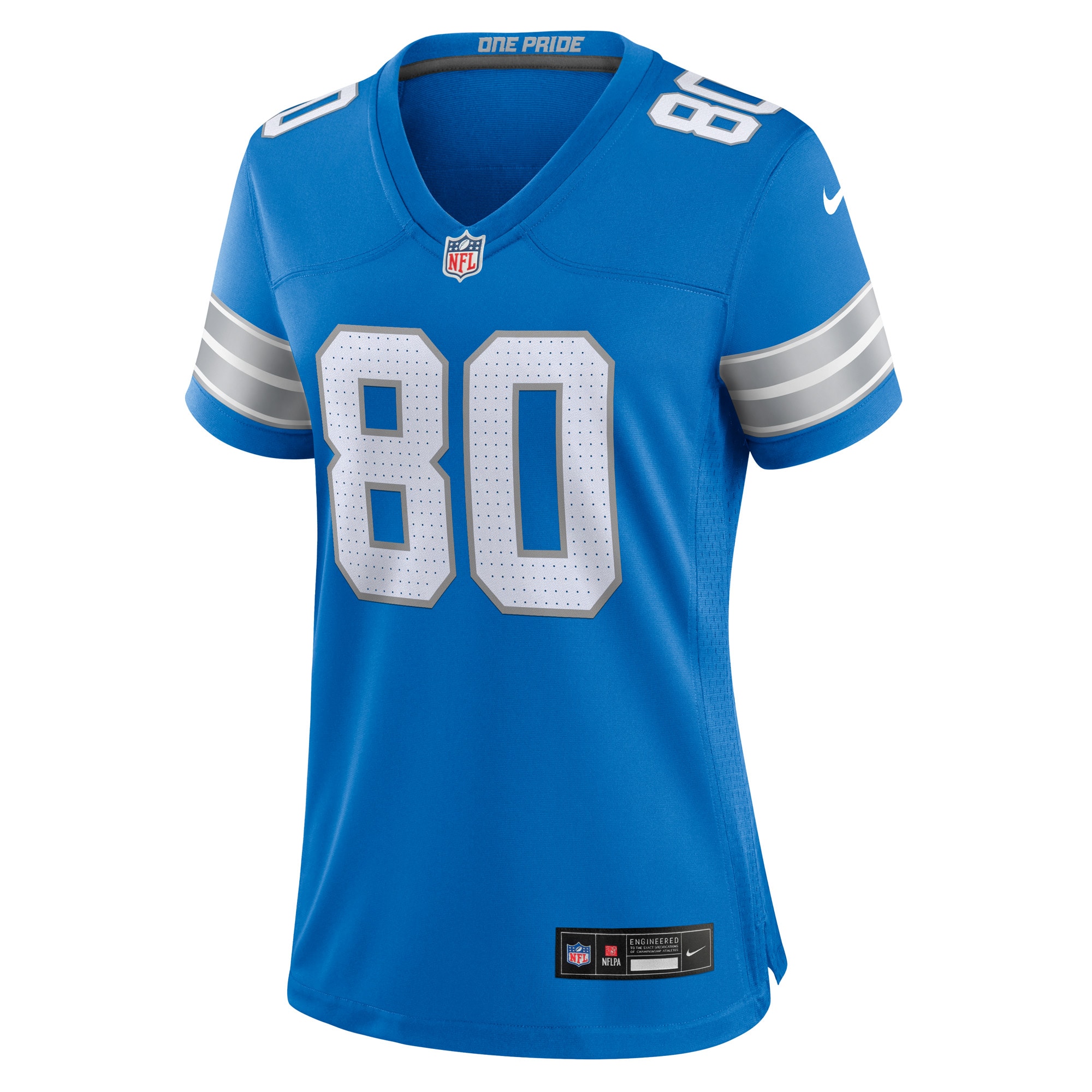 Alternative view of Women's Detroit Lions Jalon Calhoun Blue Game Jersey JS7394 nicesnker