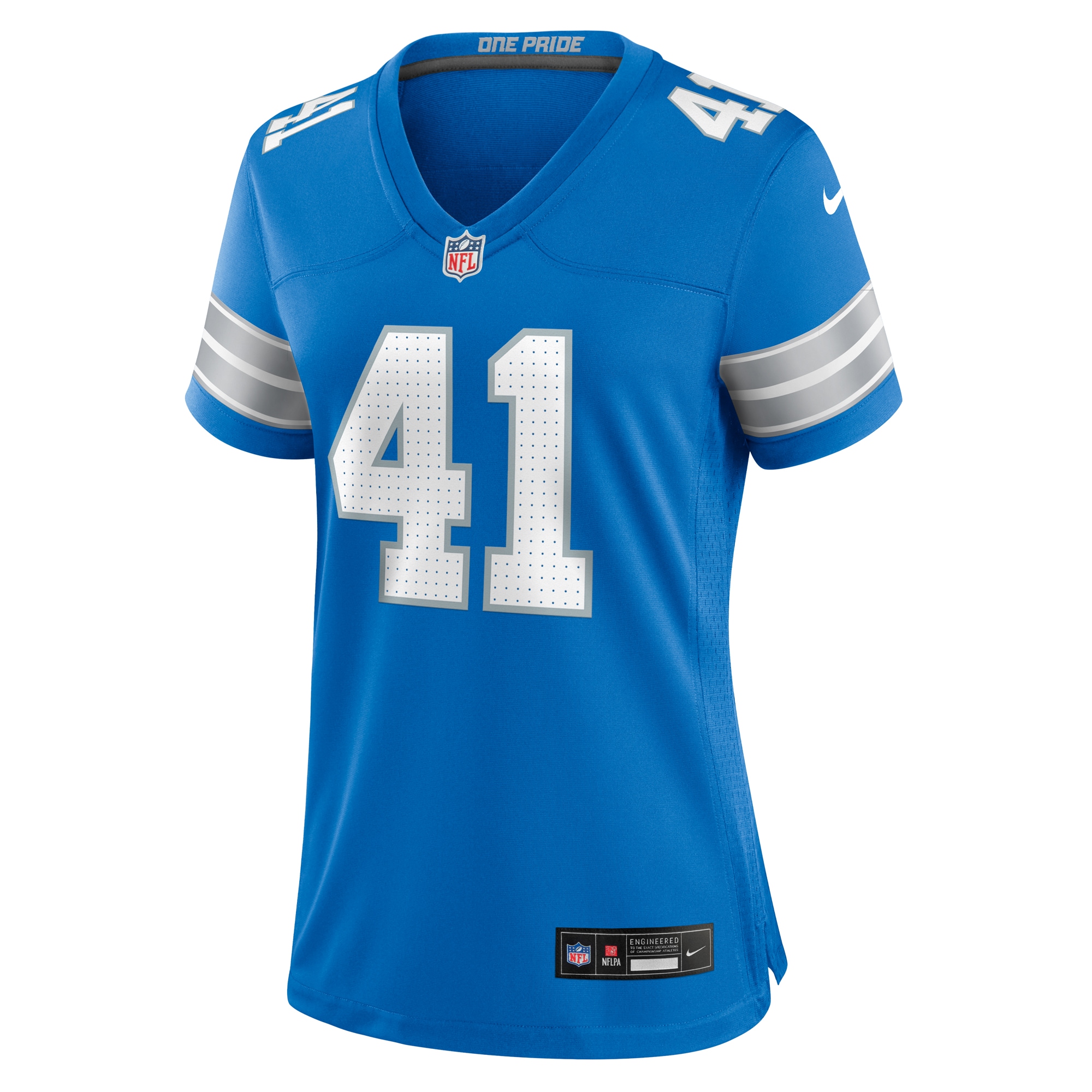 Alternative view of Women's Detroit Lions James Houston Blue Team Game Jersey JS5163 nicesnker