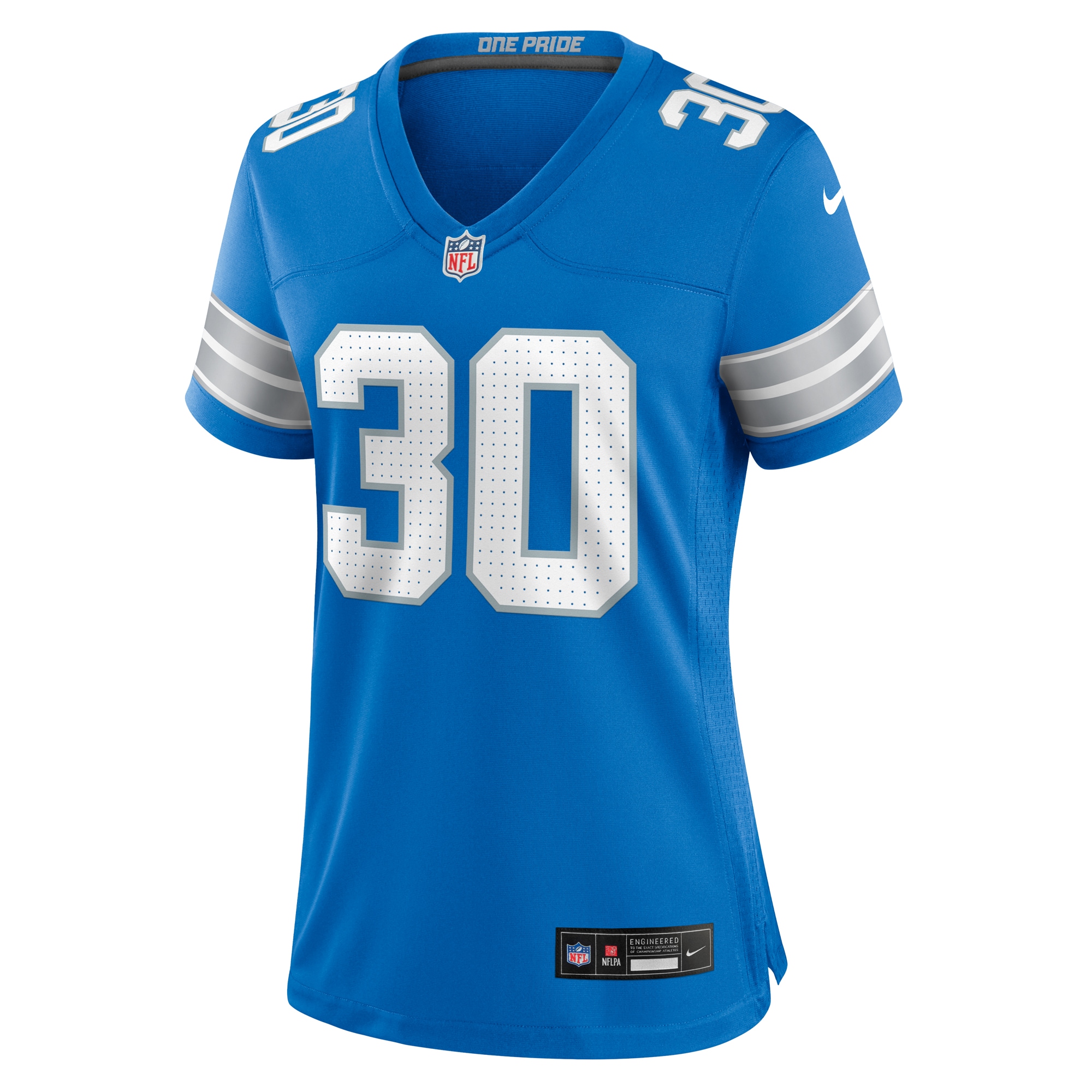Alternative view of Women's Detroit Lions Khalil Dorsey Blue Team Game Jersey JS4403 nicesnker