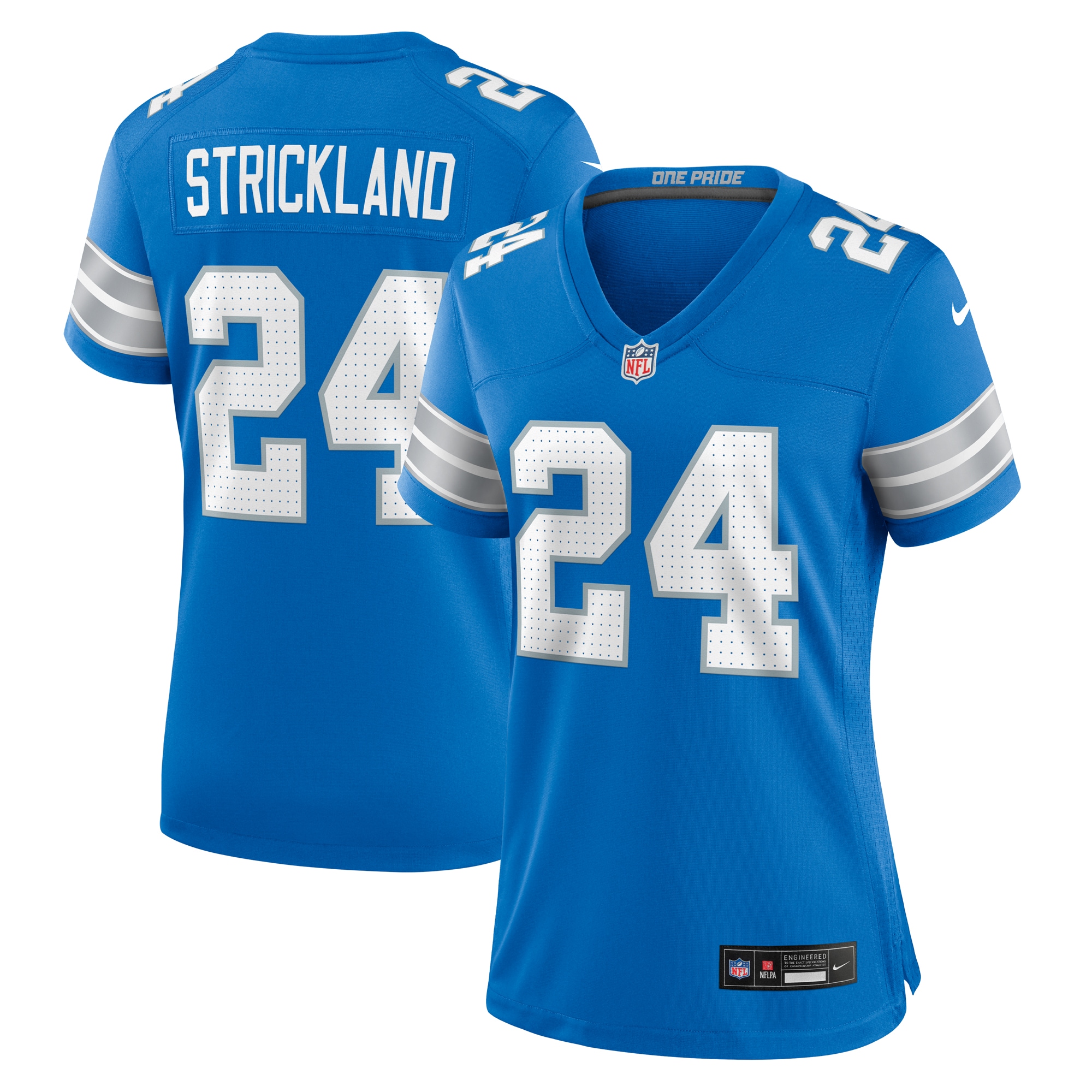 Women's Detroit Lions Loren Strickland Blue Team Game Jersey JS7758 nicesnker