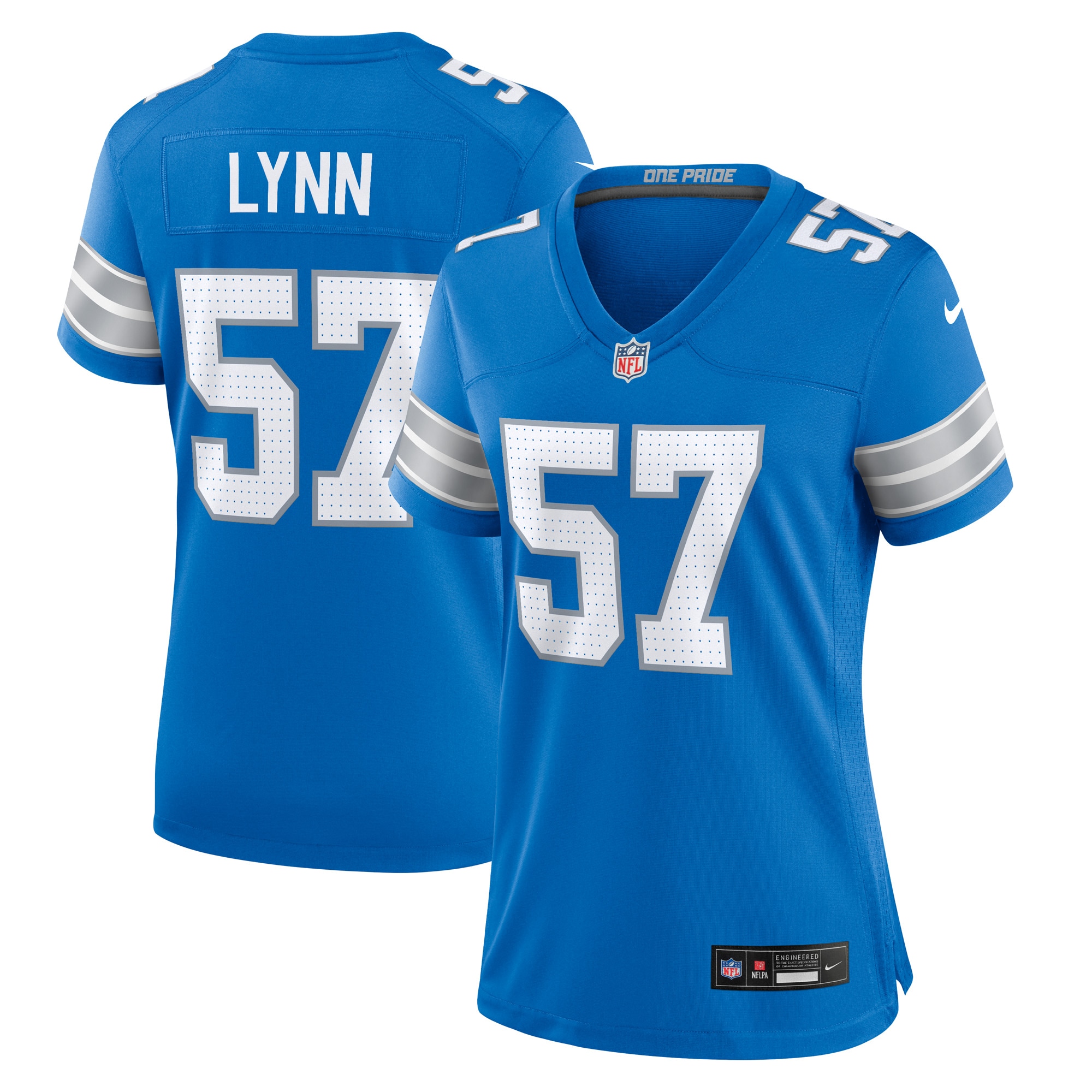 Women's Detroit Lions Nate Lynn Blue Game Jersey JS6932 nicesnker