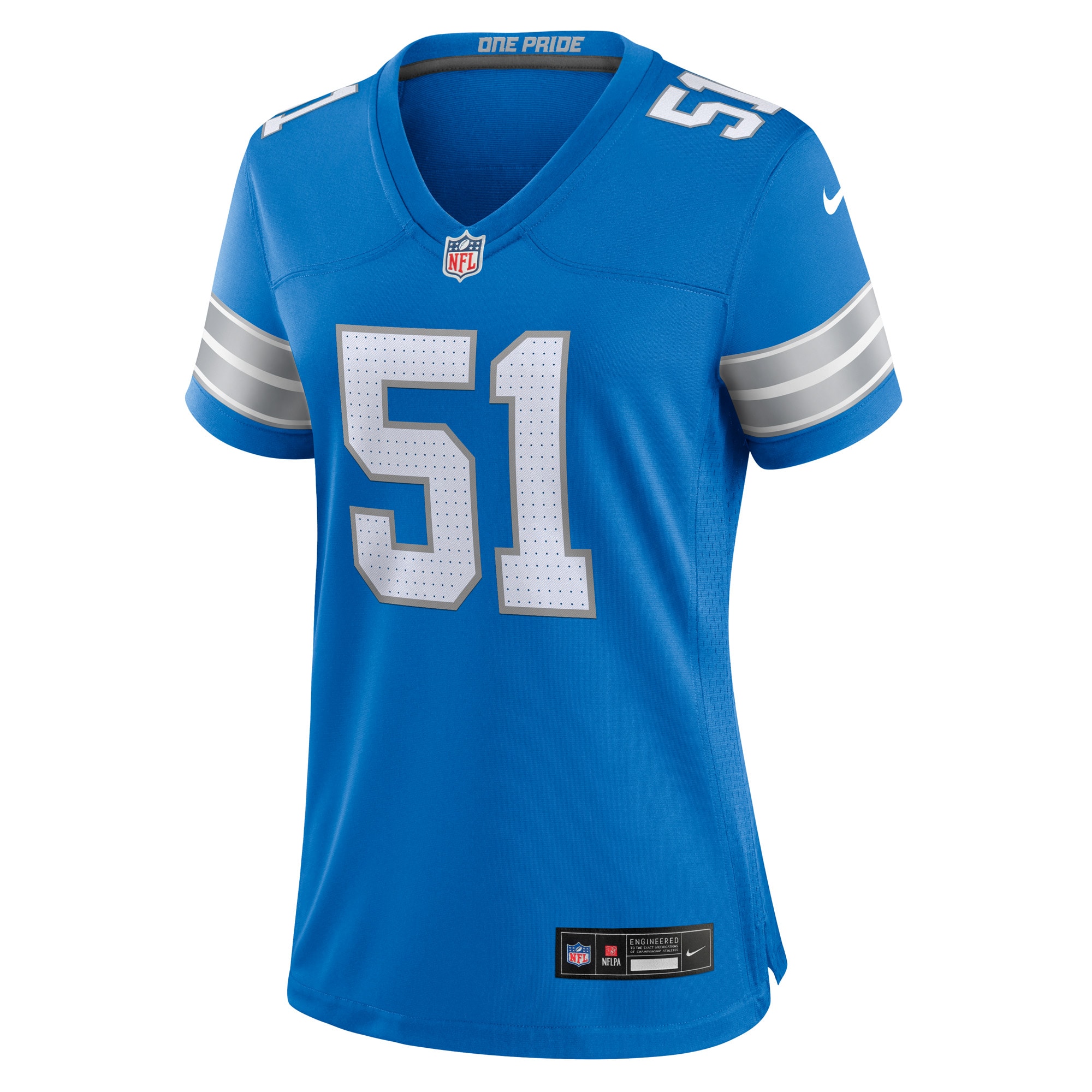 Alternative view of Women's Detroit Lions Steele Chambers Blue Game Jersey JS5887 nicesnker