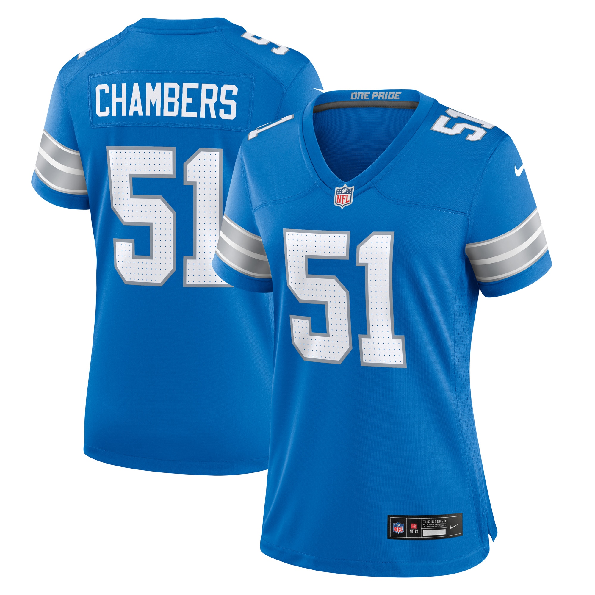 Women's Detroit Lions Steele Chambers Blue Game Jersey JS5887 nicesnker