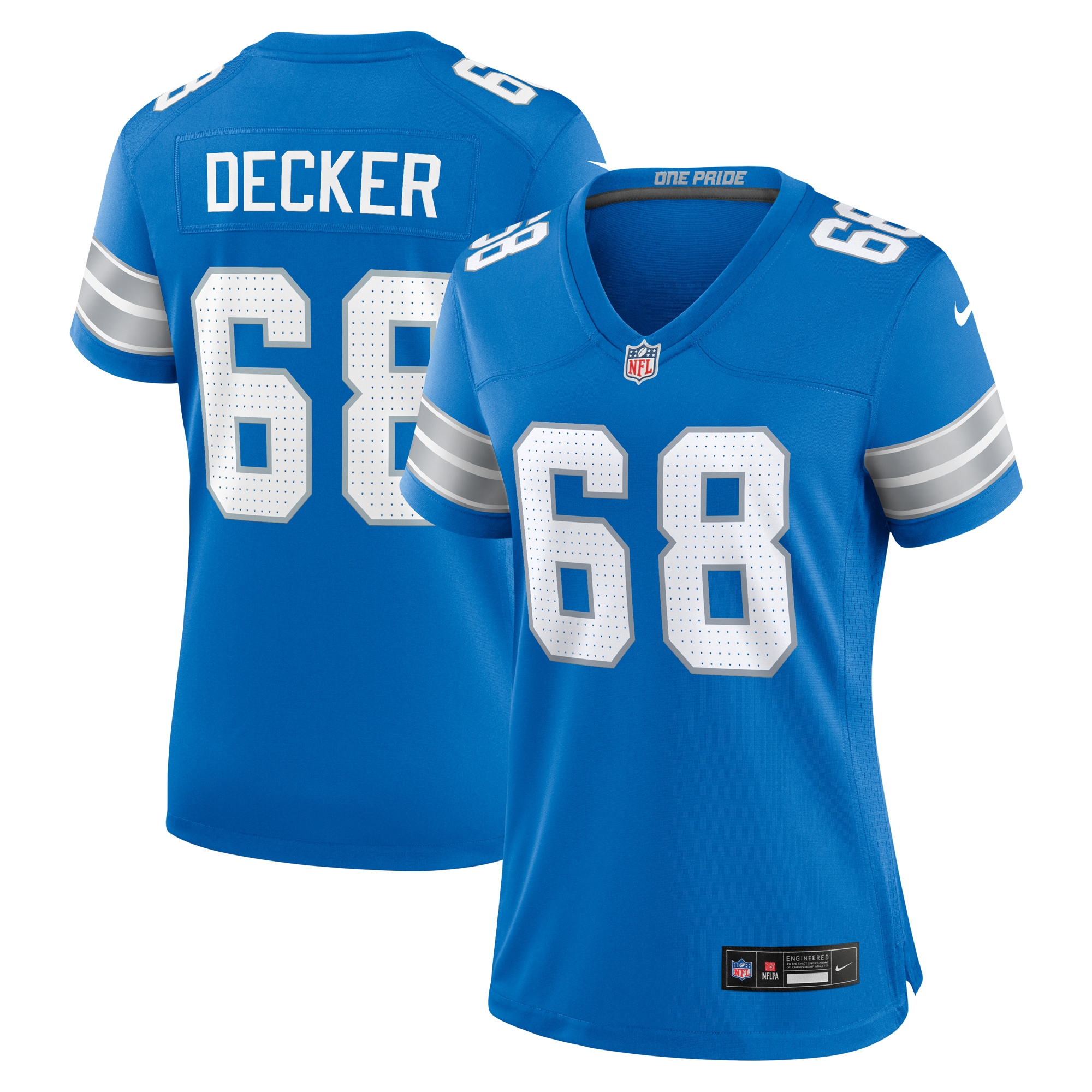 Women's Detroit Lions Taylor Decker Blue Team Game Jersey JS5355 nicesnker