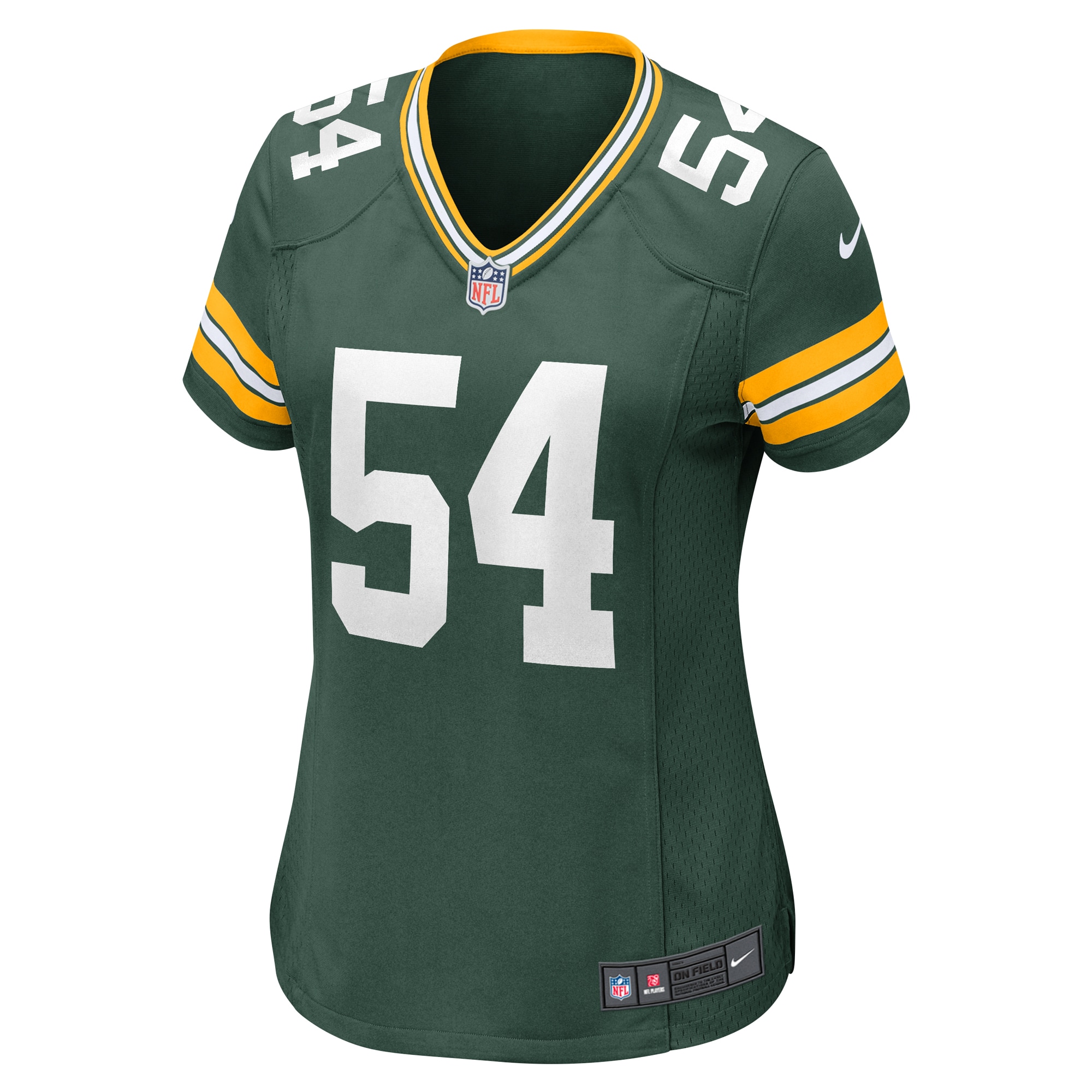 Alternative view of Women's Green Bay Packers Kristian Welch Green Team Game Jersey JS1360 nicesnker