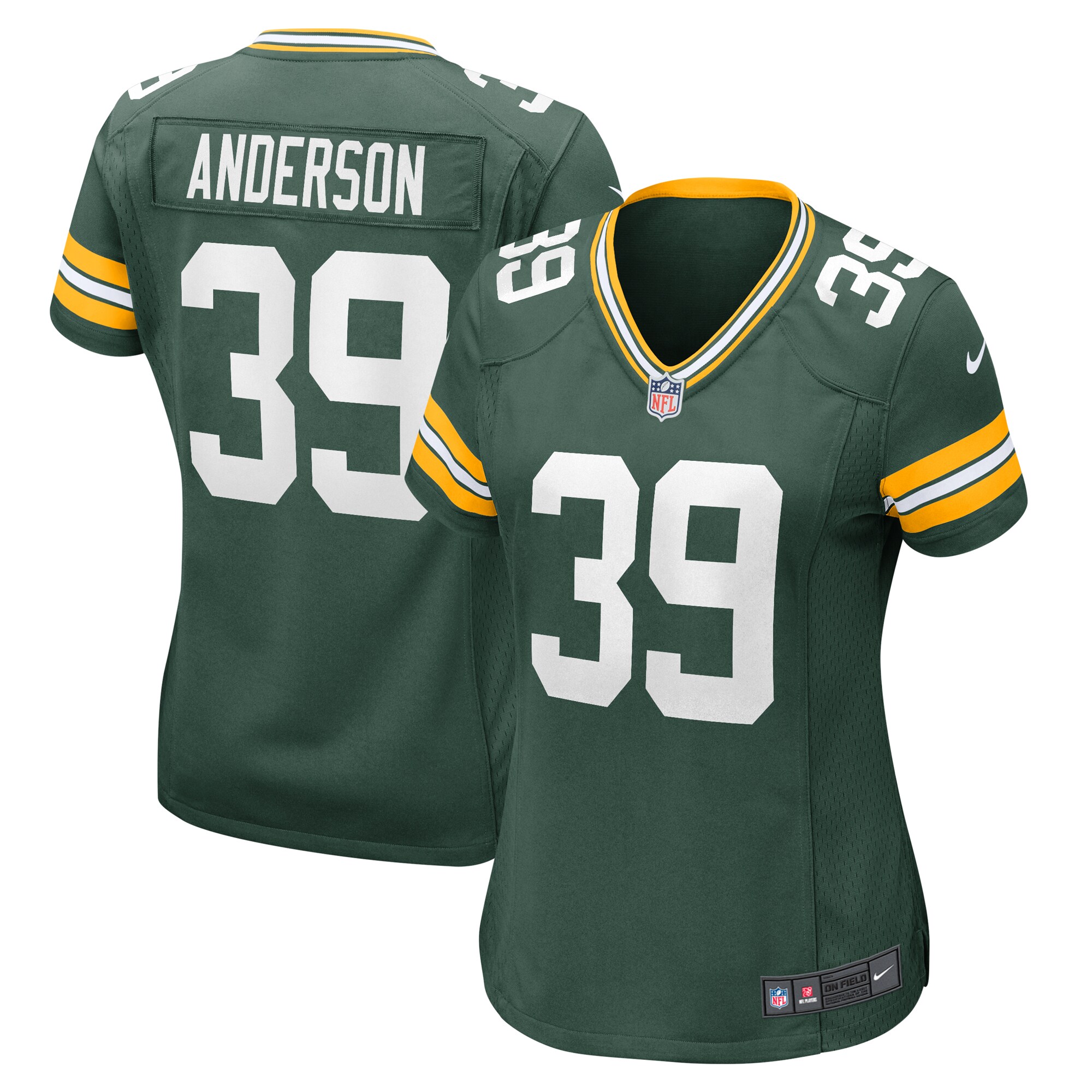 Women's Green Bay Packers Zayne Anderson Green Team Game Jersey JS6086 nicesnker