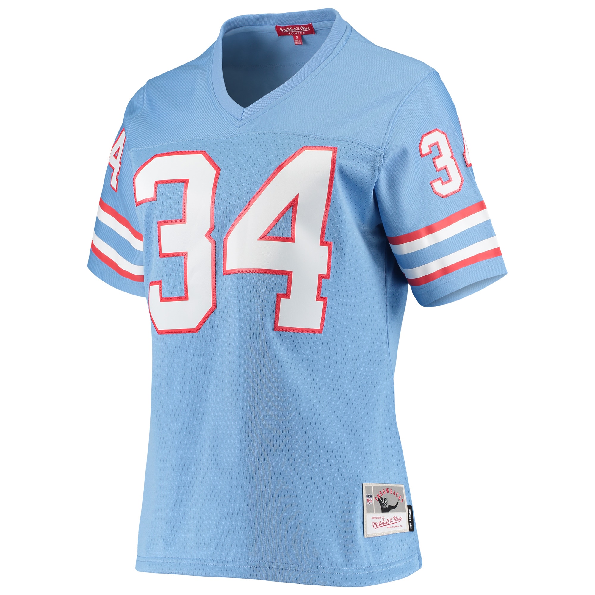 Alternative view of Women's Houston Oilers Earl Campbell Mitchell & Ness Light Blue 1980 Legacy Jersey JS6336 nicesnker