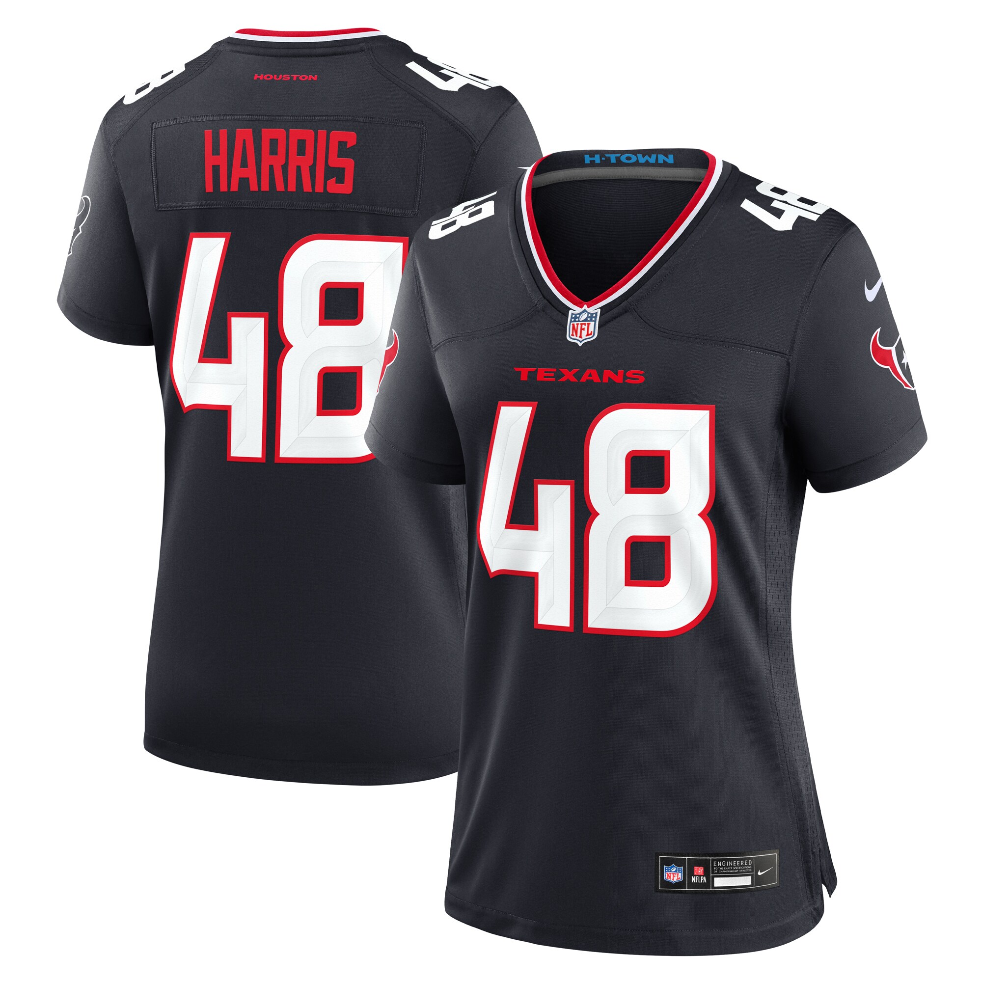 Women's Houston Texans Christian Harris Navy Team Game Jersey JS9951 nicesnker