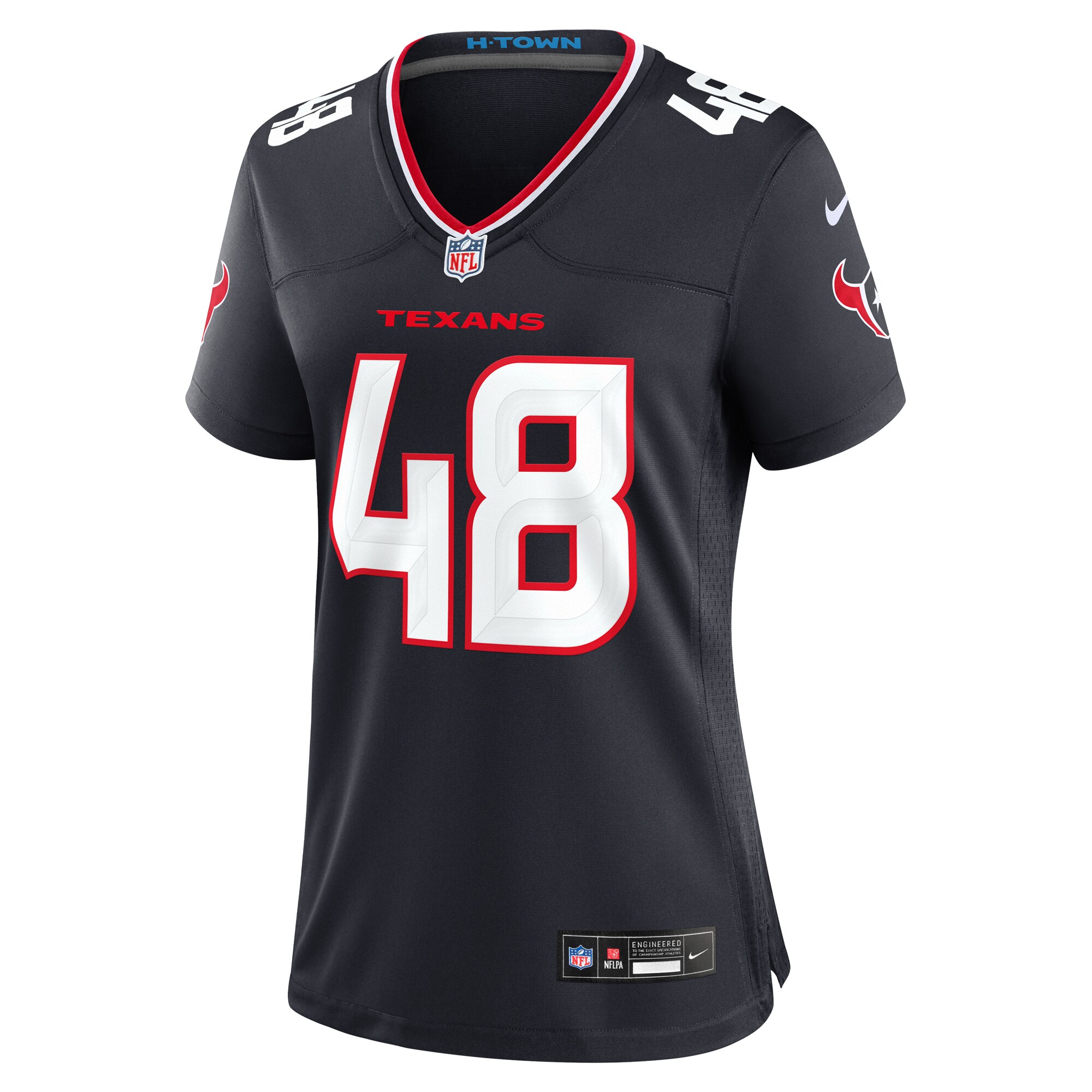 Alternative view of Women's Houston Texans Christian Harris Navy Team Game Jersey JS9951 nicesnker